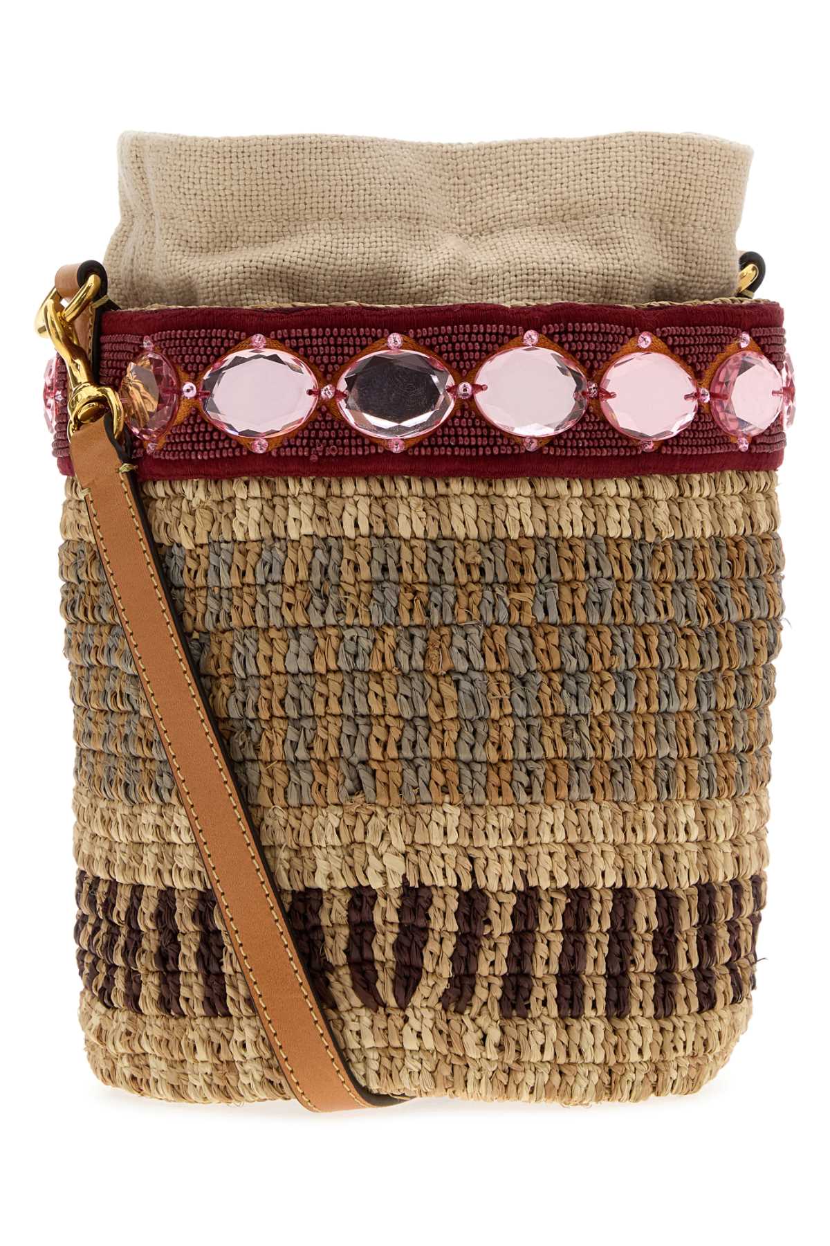 Embroidered raffia VLogo Signature bucket bag 8W2B0T10ZCDCXX (Valentino Garavani / ハンドバッグ・ショルダーバッグ ) | Valentino Garavani (ヴァレンティノ)(2)