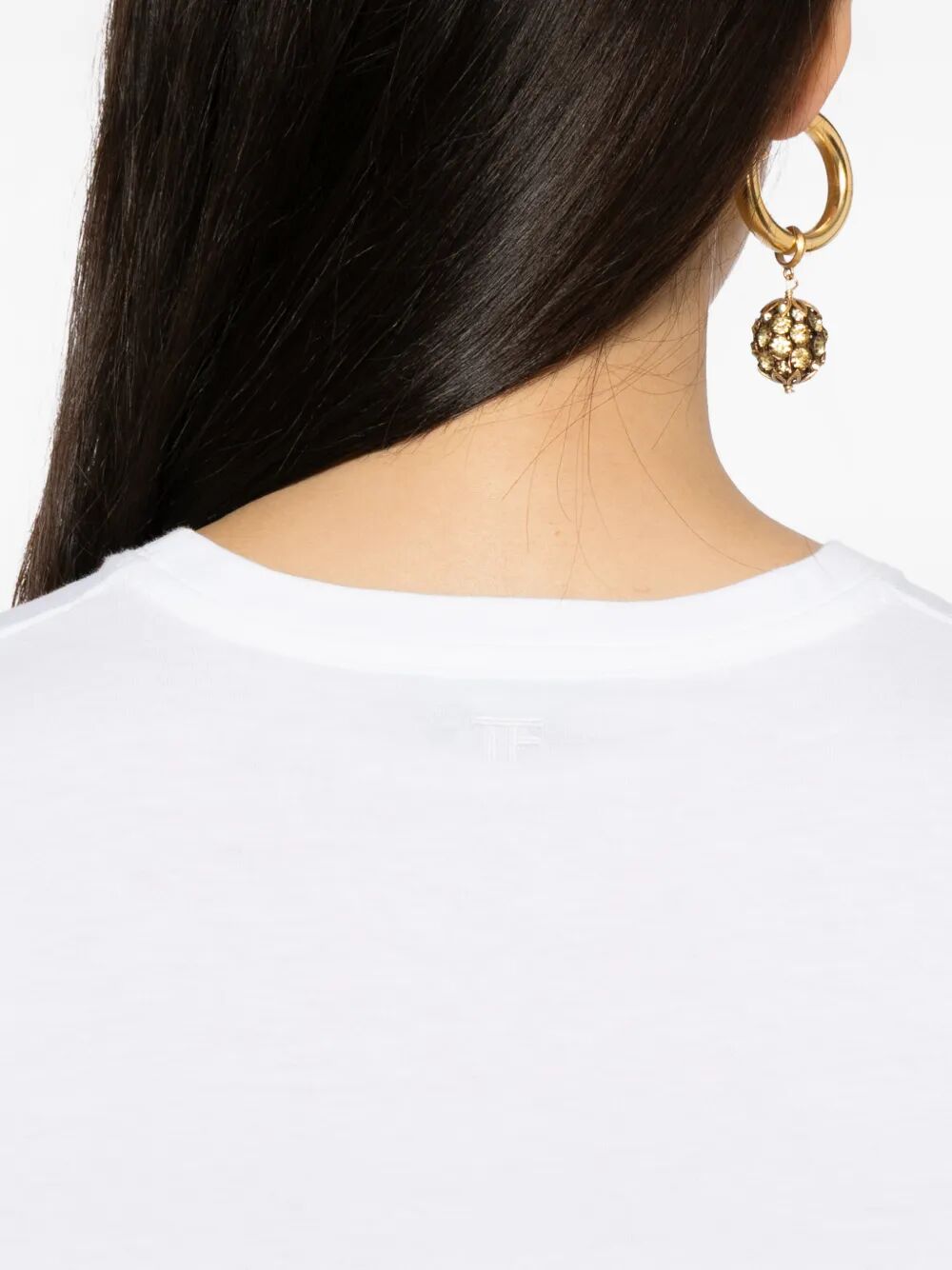 COTTON T-SHIRT WITH TF LOGO EMBROIDERY TSJ629JEX180WAA (TOM FORD / Tシャツ・カットソー ) | TOM FORD (トムフォード)(2)