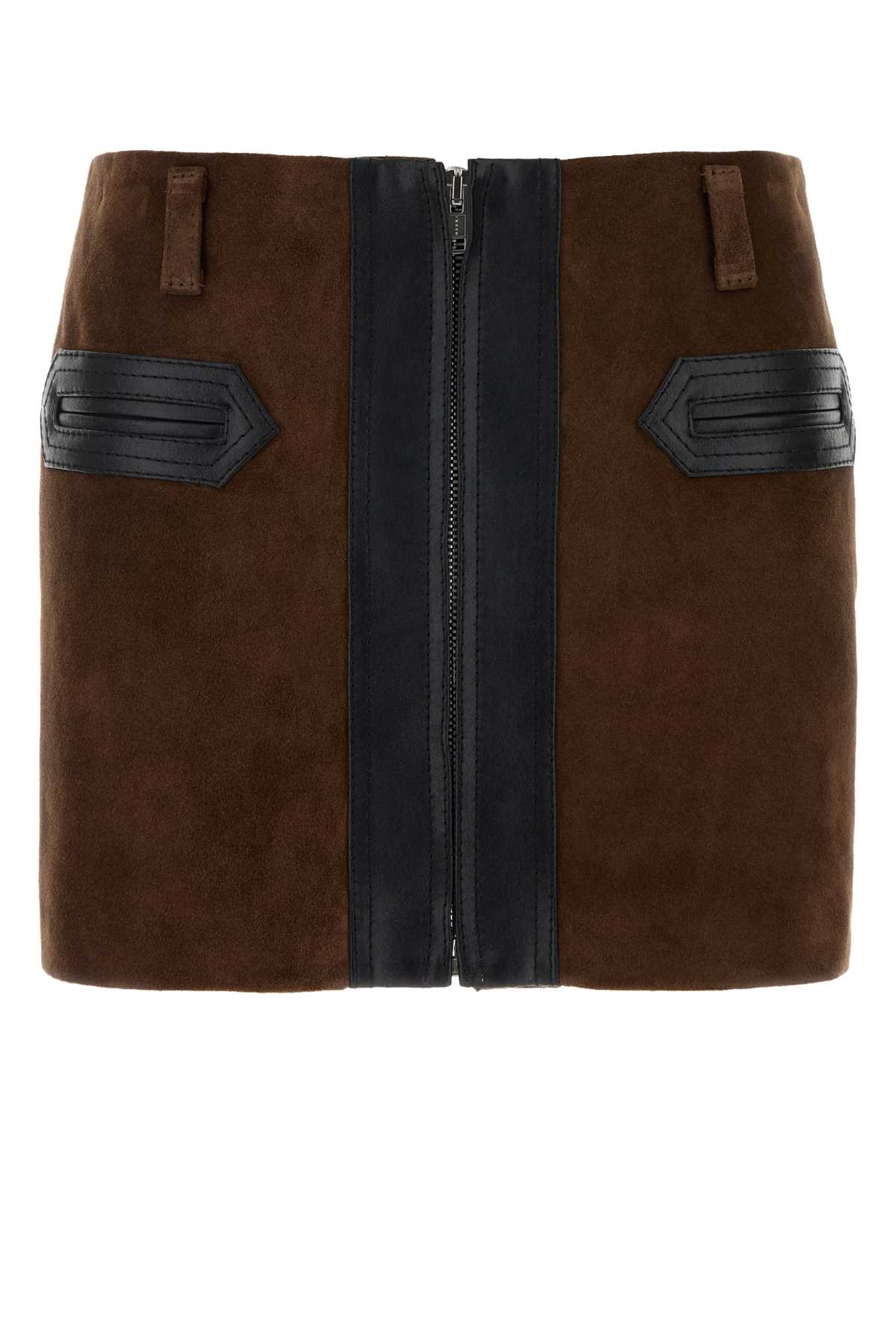 Brown suede mini skirt GOMX0848QUULV89400M72 (Marni / スカート ) | Marni (マルニ)