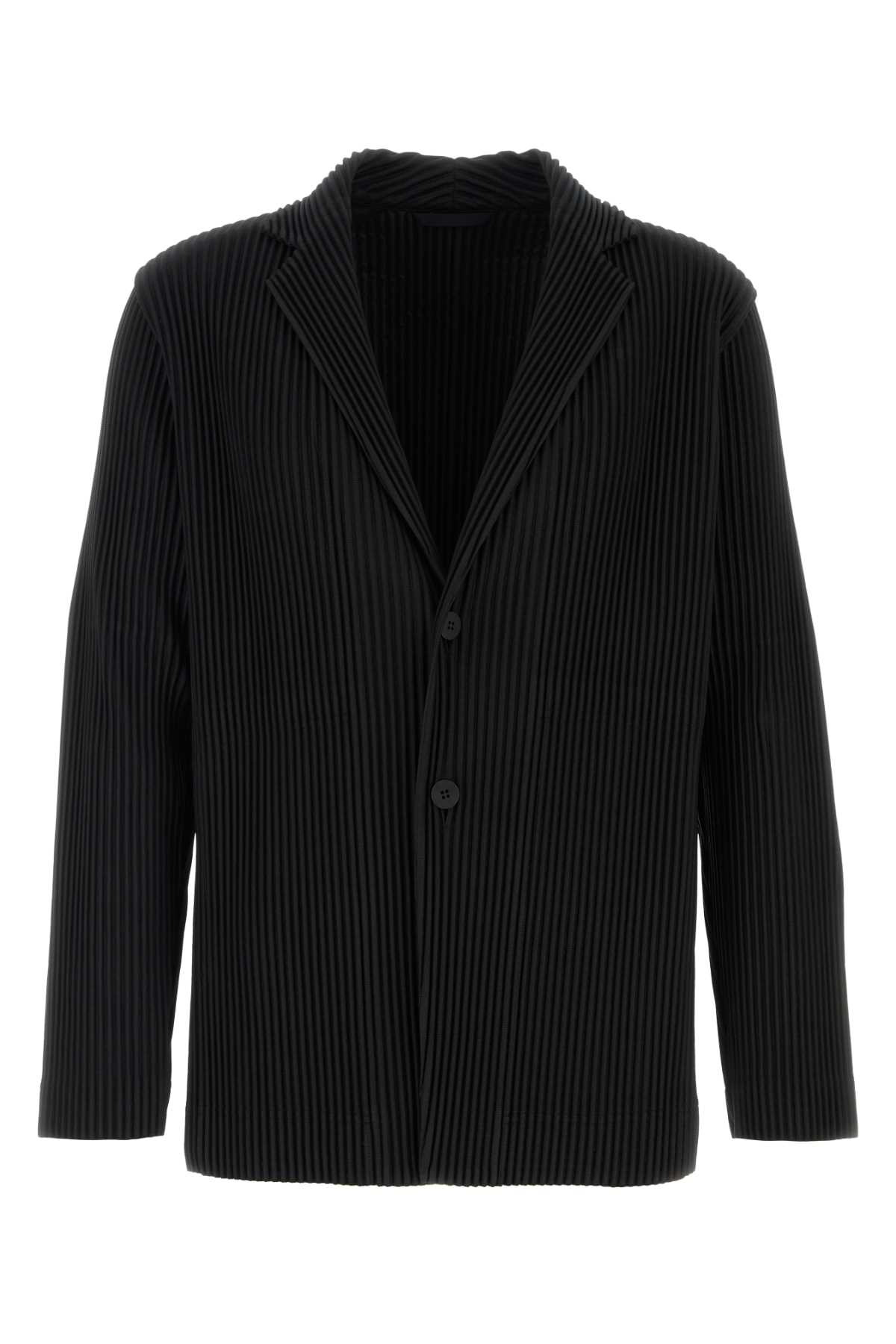 Black polyester blazer HP66JD15515 (HOMME PLISSÉ ISSEY MIYAKE / カジュアルジャケット ) | HOMME PLISSÉ ISSEY MIYAKE (オムプリッセ イッセイ ミヤケ)