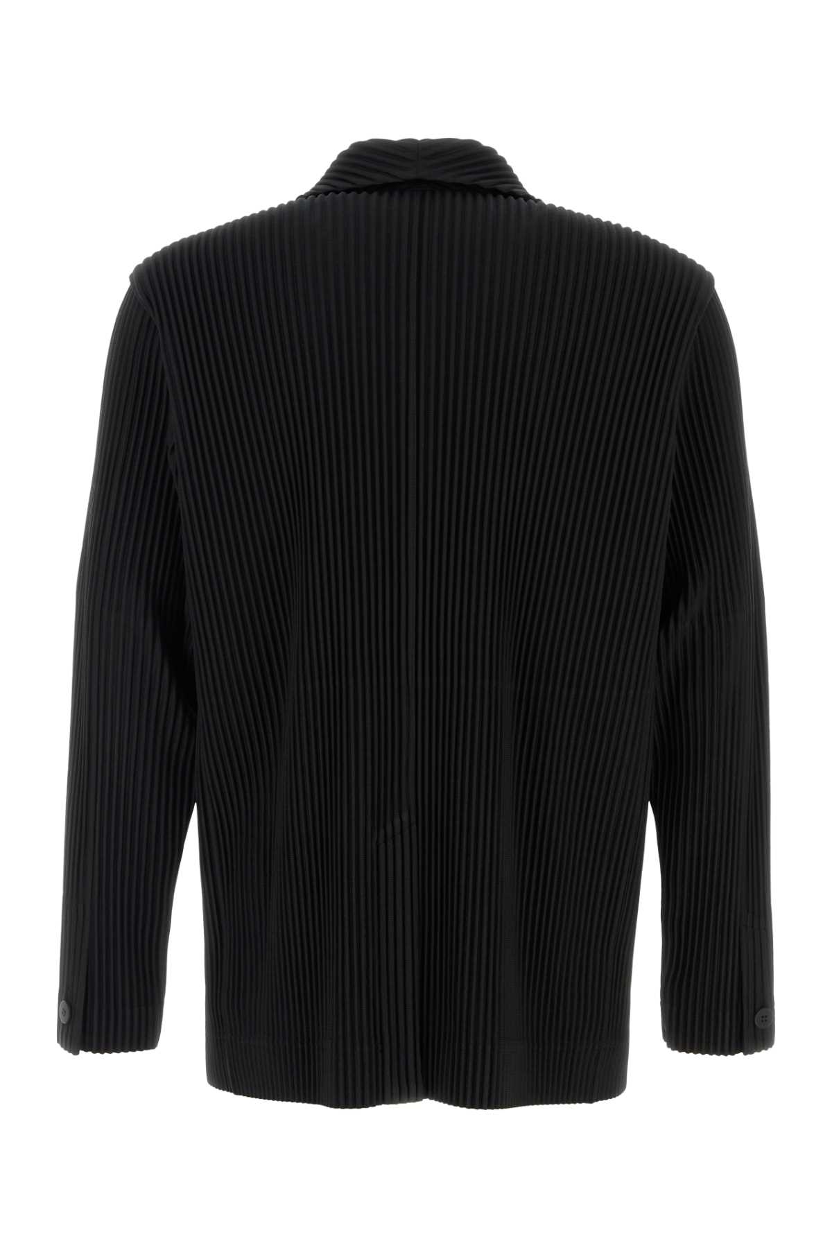 Black polyester blazer HP66JD15515 (HOMME PLISSÉ ISSEY MIYAKE / カジュアルジャケット ) | HOMME PLISSÉ ISSEY MIYAKE (オムプリッセ イッセイ ミヤケ)(1)
