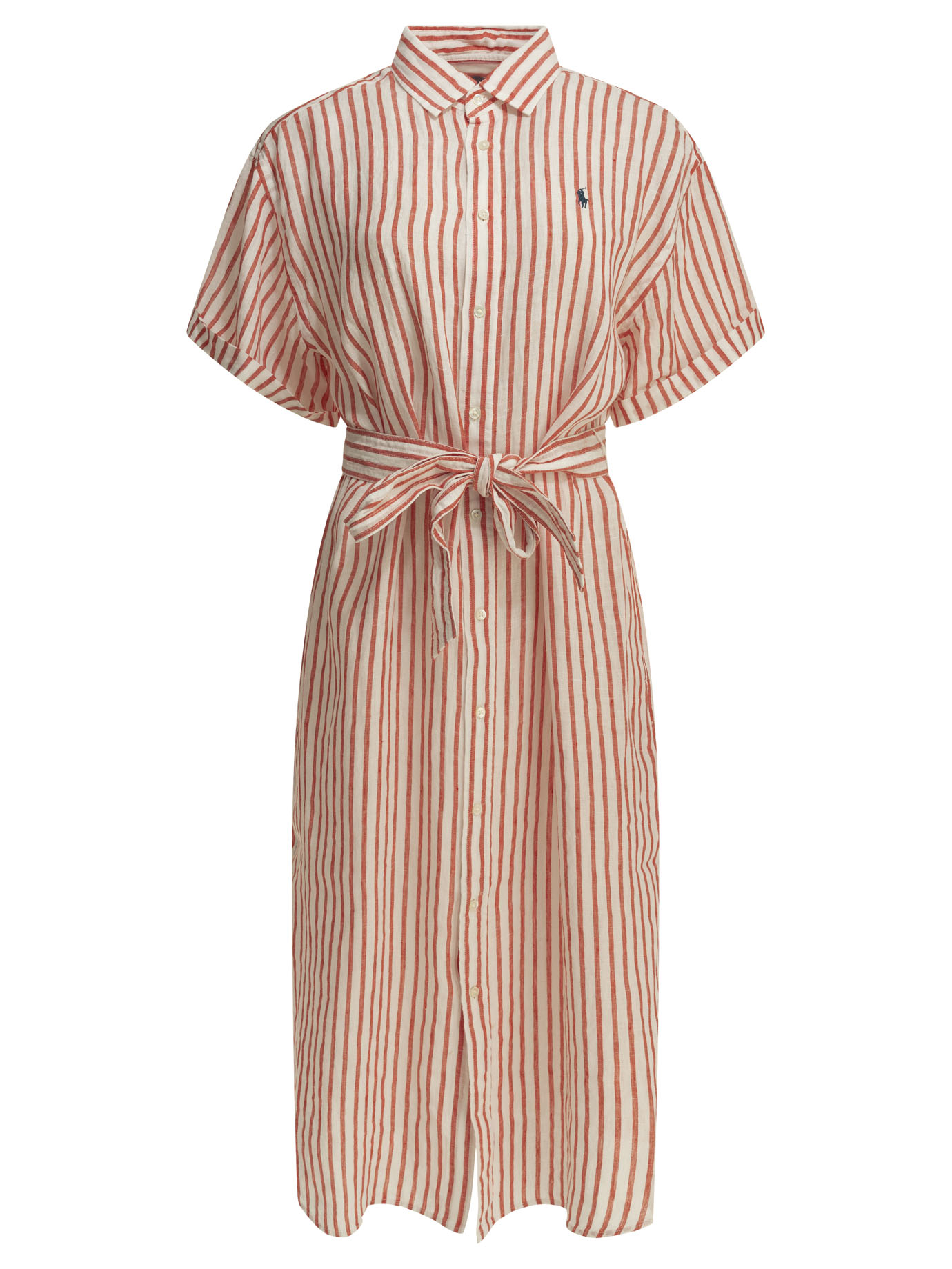 Long shirt dress with logo 211965843500WHITERED (Polo Ralph Lauren / ワンピース・ドレス・オールインワン ) | Polo Ralph Lauren (ポロ ラルフ ローレン)