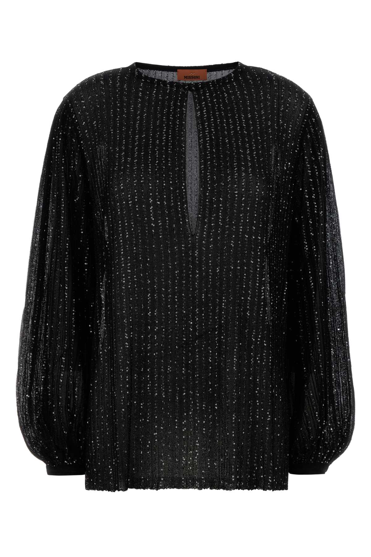 Black viscose blend blouse DS26SJ0ABK01GHS91RX (MISSONI / タンクトップ・キャミソール ) | MISSONI (ミッソー二)