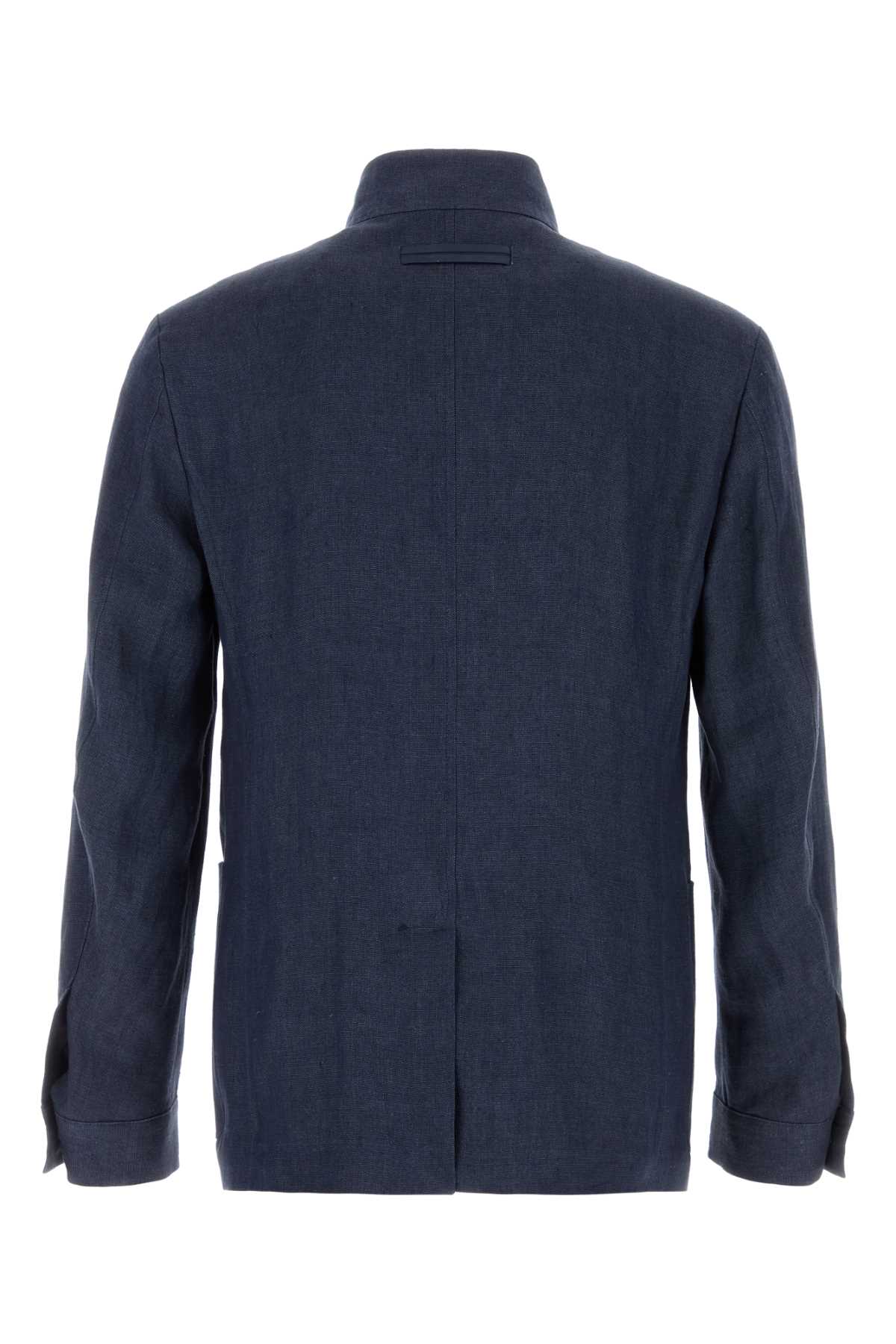 Navy blue linen blazer R373C74A31VHKQ07R (ZEGNA / ブレザー・ジャケット ) | ZEGNA (ゼニア)(1)
