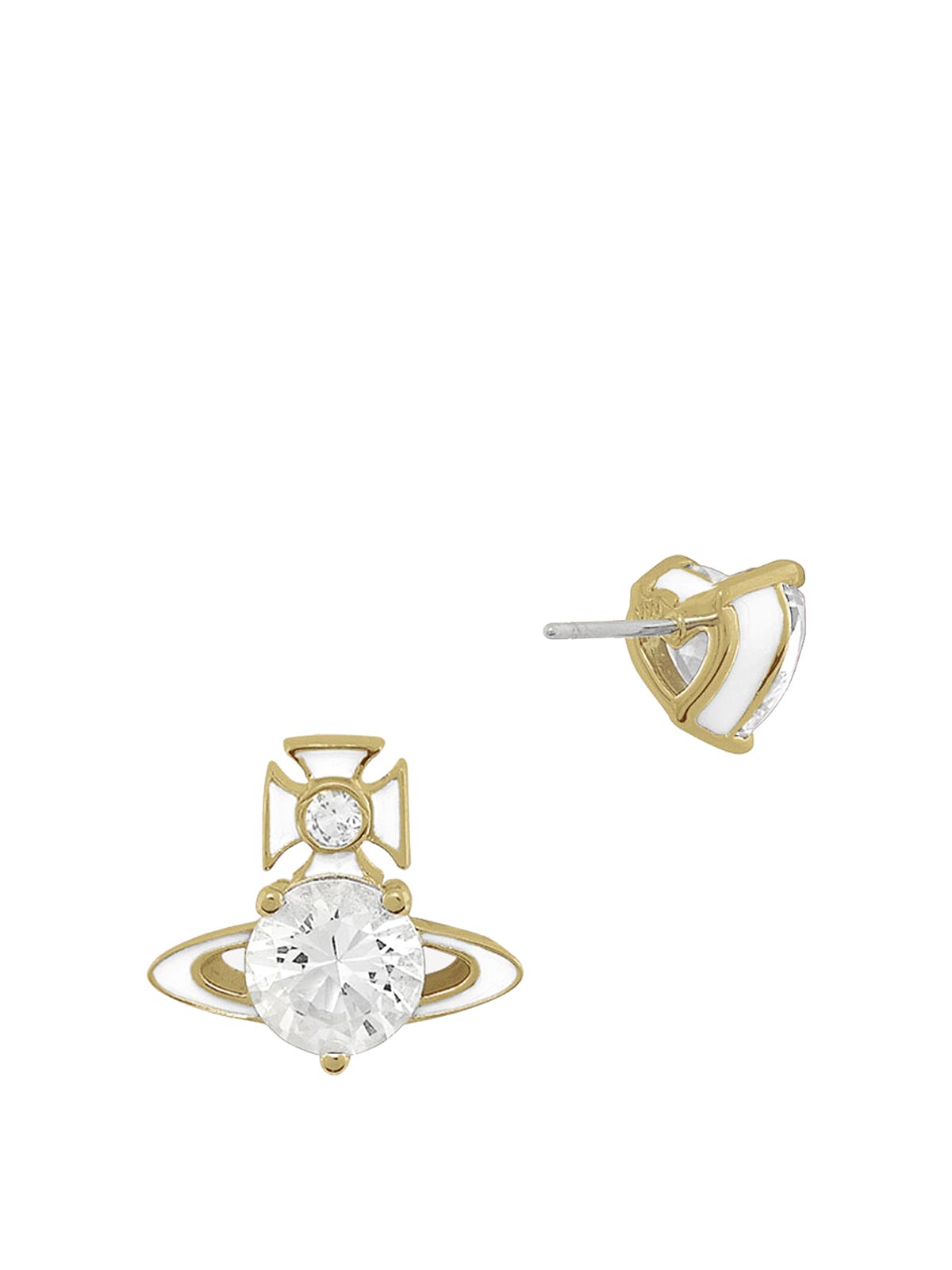 Gold And White Millie Earrings 6201038302R972 (Vivienne Westwood / ピアス・イヤリング ) | Vivienne Westwood (ヴィヴィアン・ウェストウッド)(1)