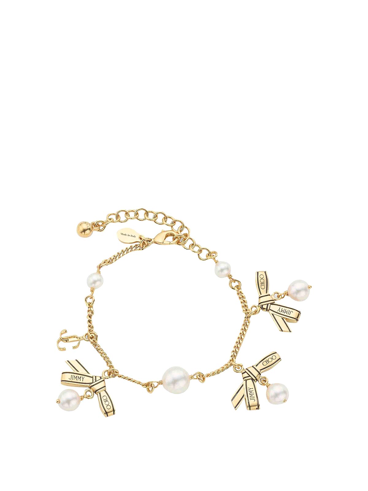 Gold Multi Charm Bracelet MULTICHRMRBNBRCLTJKIGOLDBLACKWHITE (JIMMY CHOO / ブレスレット ) | JIMMY CHOO (ジミー チュウ)