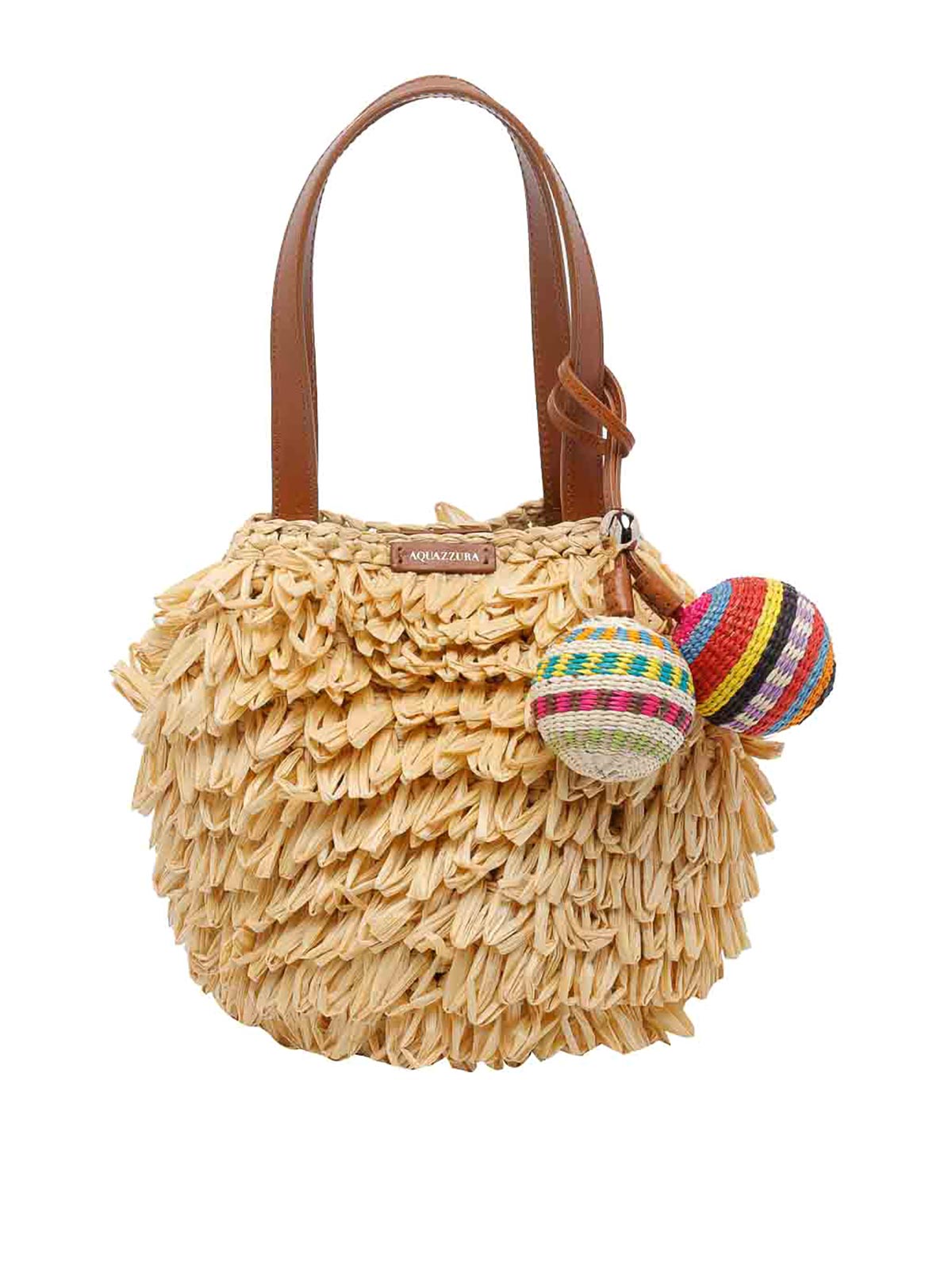 Beige Pom Pom Handbag PMBMBGB0RFVNCT (AQUAZZURA / ハンドバッグ・ショルダーバッグ ) | AQUAZZURA (アクアズーラ)