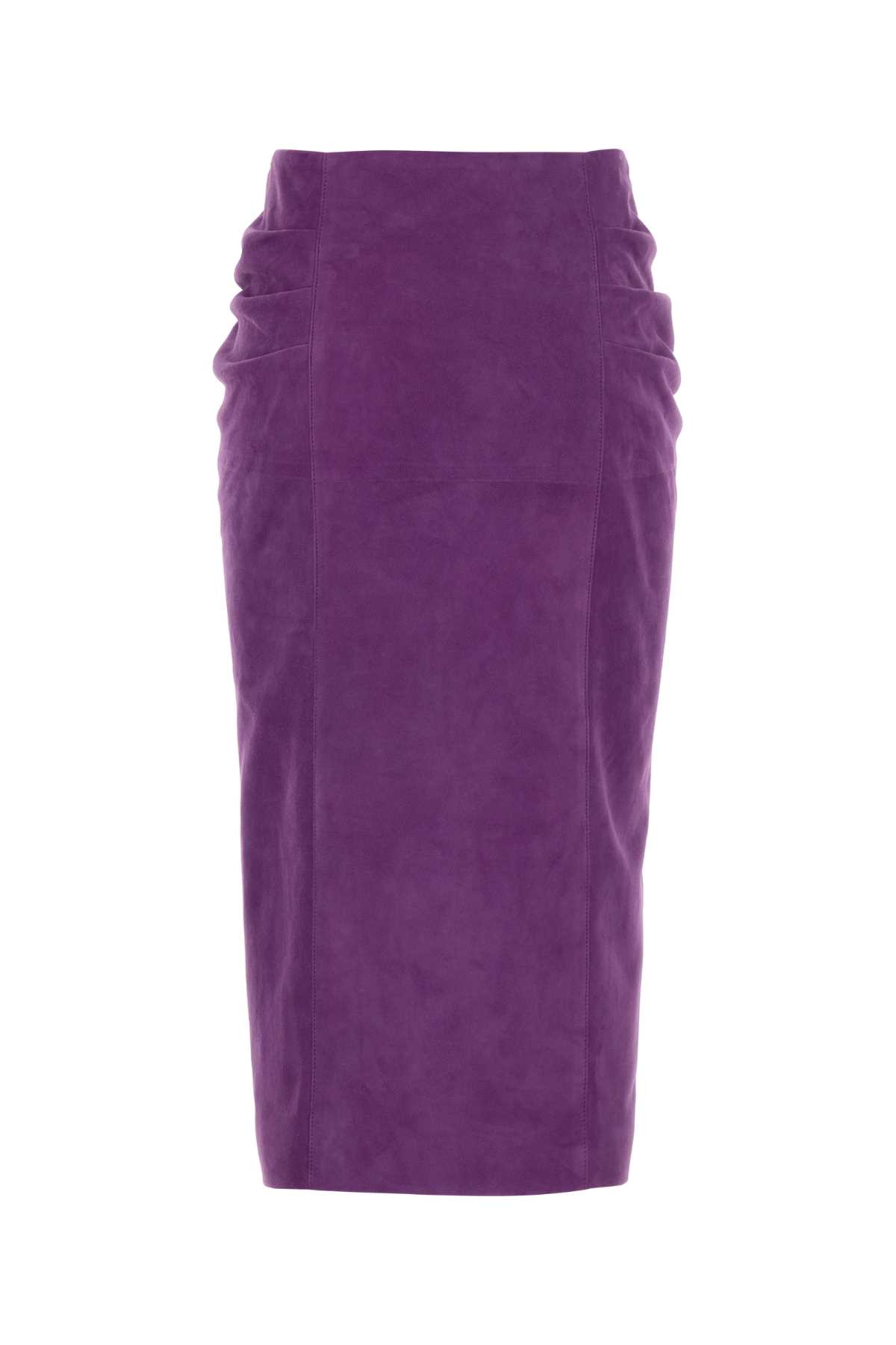Purple suede skirt 8B0NI08AA6Q05K (Valentino Garavani / スカート ) | Valentino Garavani (ヴァレンティノ)(1)