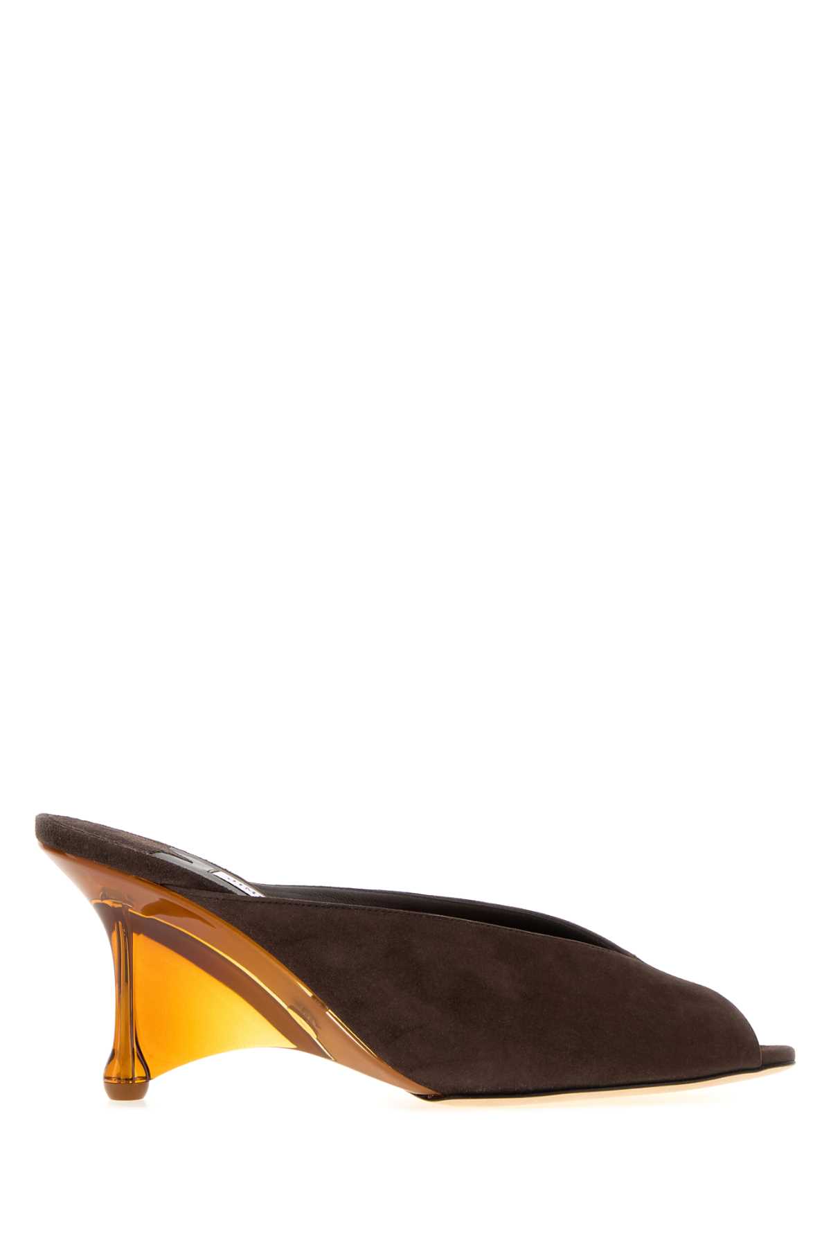 Dark brown suede Glace mules GLACEMULE80DTLCHOAMBMIX (JIMMY CHOO / サンダル ) | JIMMY CHOO (ジミー チュウ)