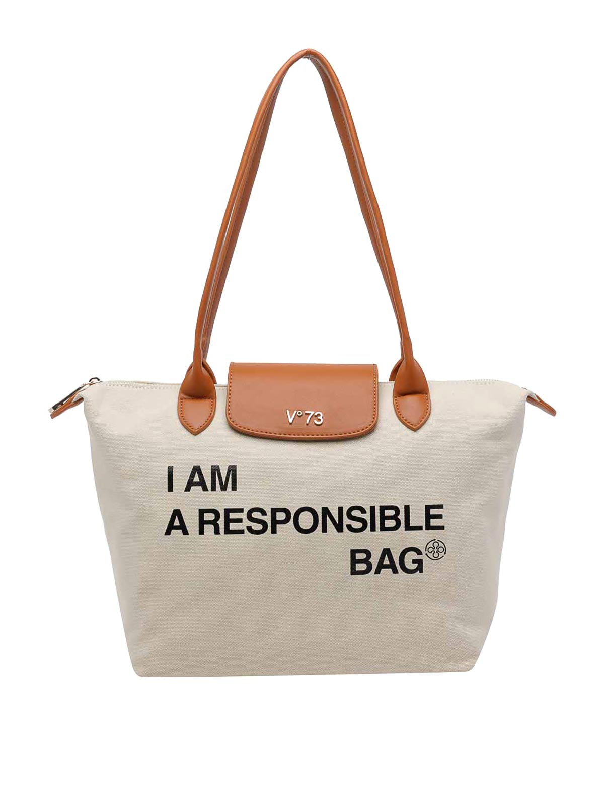 White Responsible Tote Bag 73BS9N001OFFWHITECUOIO (V°73 / トートバッグ ) | V°73 (ヴィ セッタンタトレ)