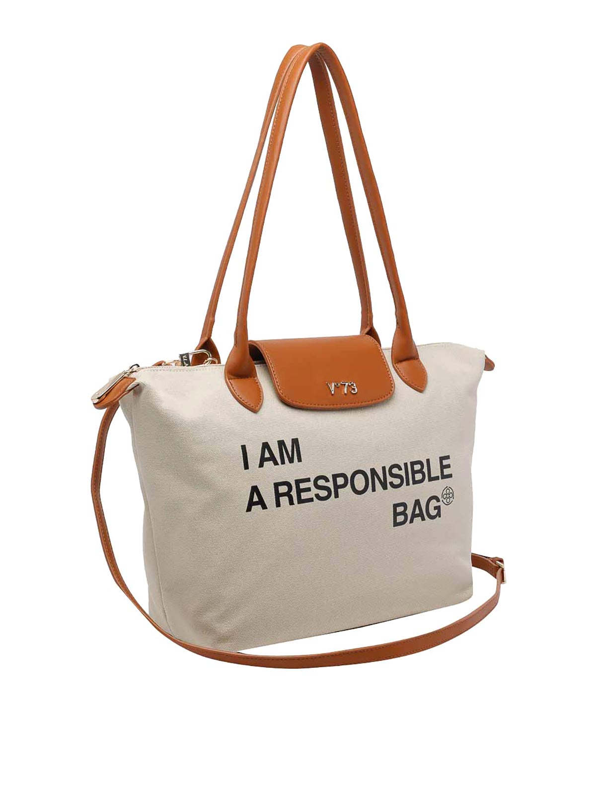 White Responsible Tote Bag 73BS9N001OFFWHITECUOIO (V°73 / トートバッグ ) | V°73 (ヴィ セッタンタトレ)(1)