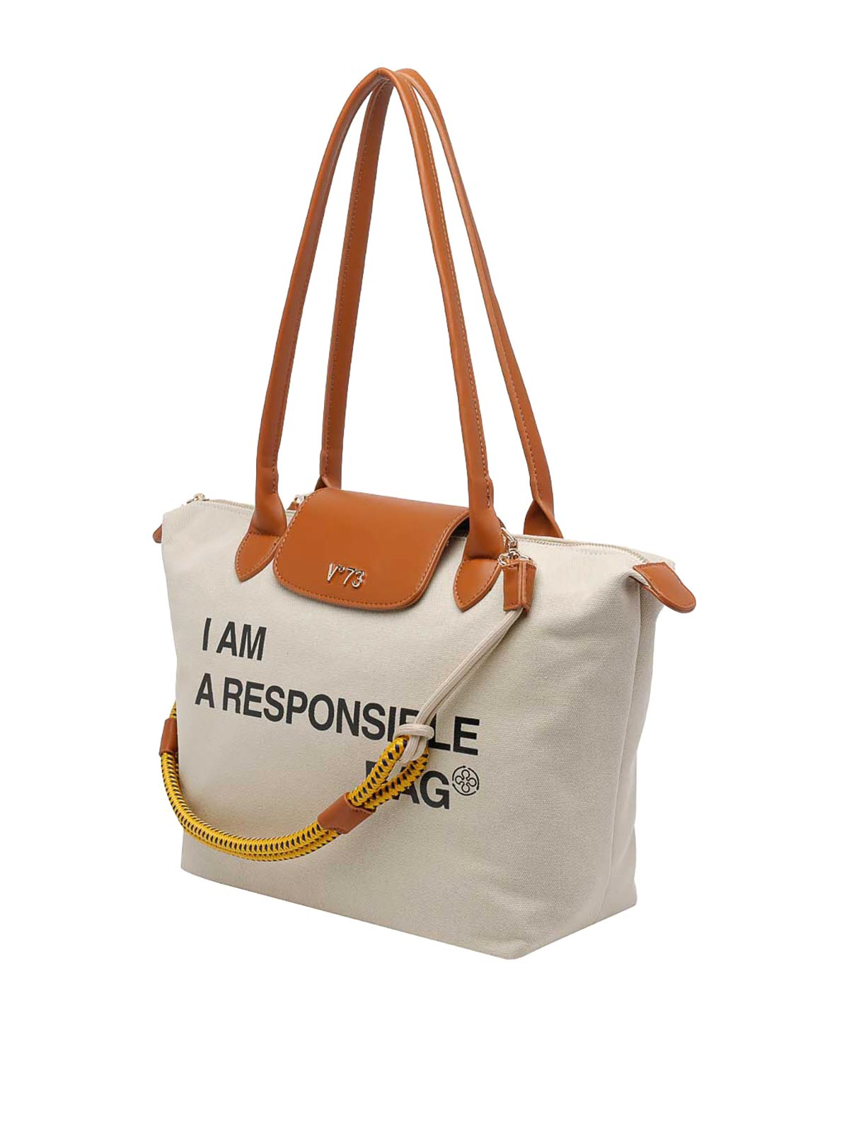 White Responsible Tote Bag 73BS9N001OFFWHITECUOIO (V°73 / トートバッグ ) | V°73 (ヴィ セッタンタトレ)(3)