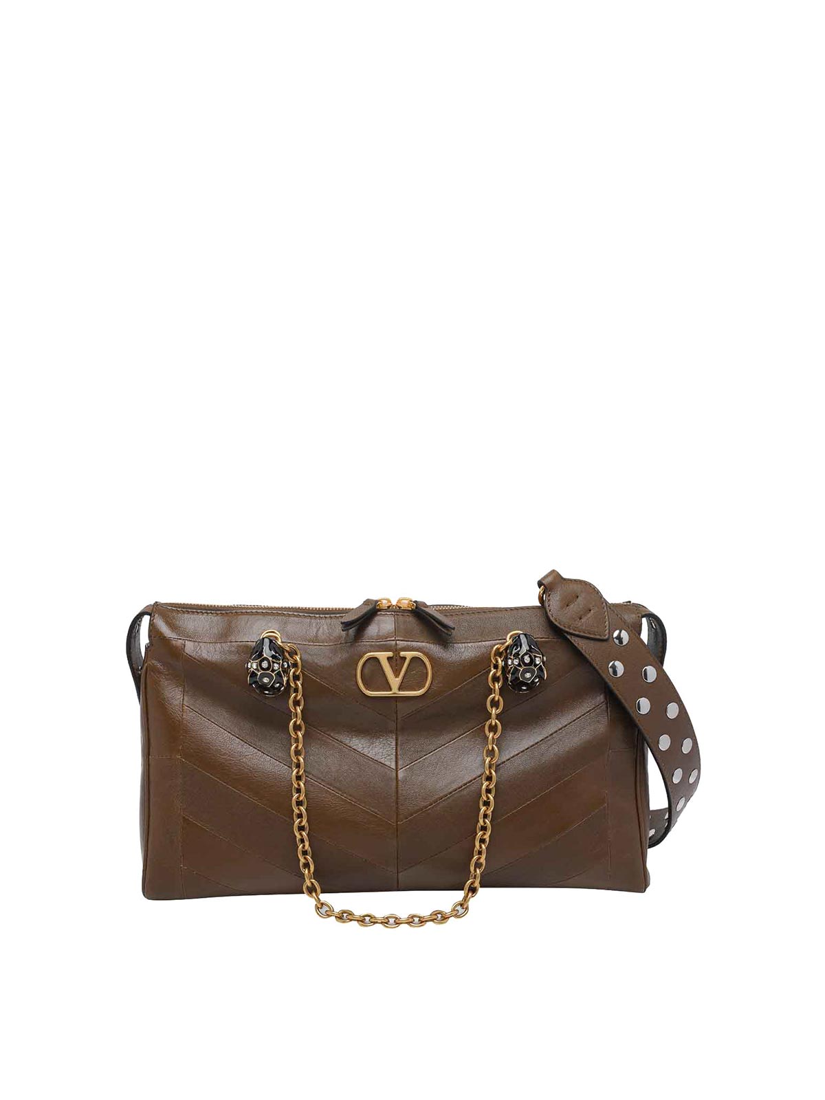 Medium Panthea Chevron Motif Shoulder Bag B0S70UYFBGQ (Valentino Garavani / ハンドバッグ・ショルダーバッグ ) | Valentino Garavani (ヴァレンティノ)