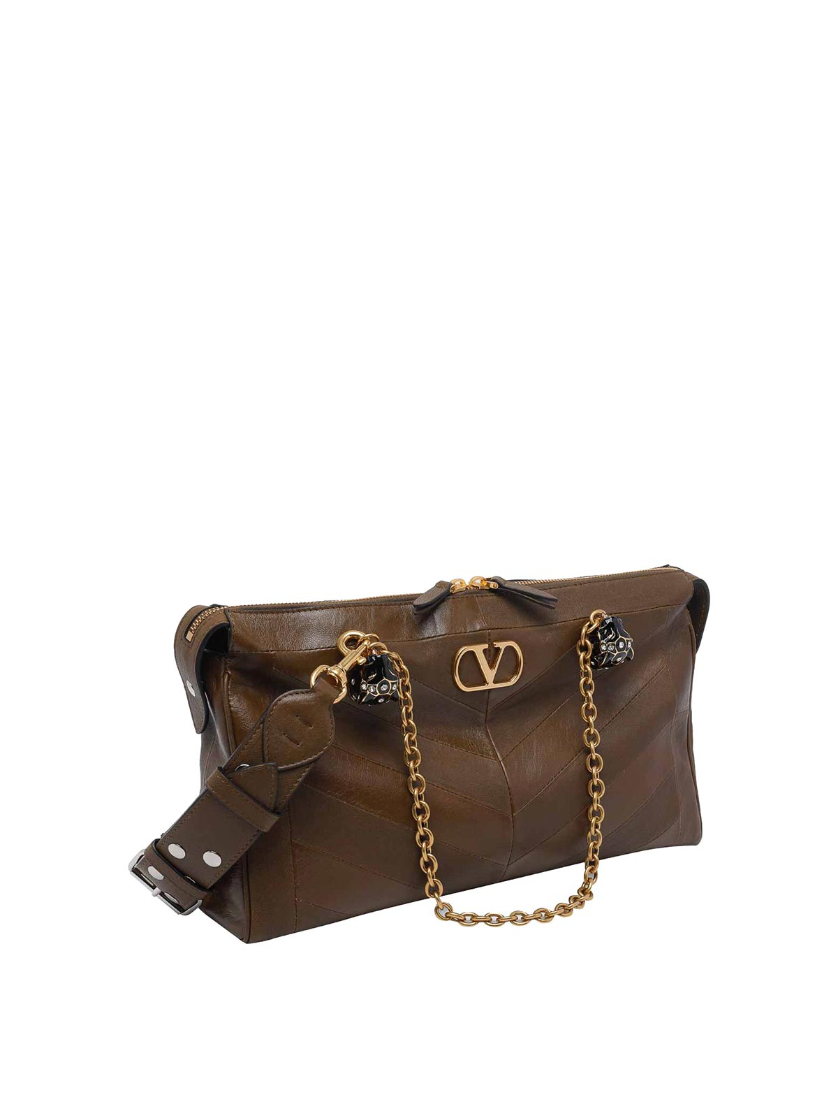 Medium Panthea Chevron Motif Shoulder Bag B0S70UYFBGQ (Valentino Garavani / ハンドバッグ・ショルダーバッグ ) | Valentino Garavani (ヴァレンティノ)(1)
