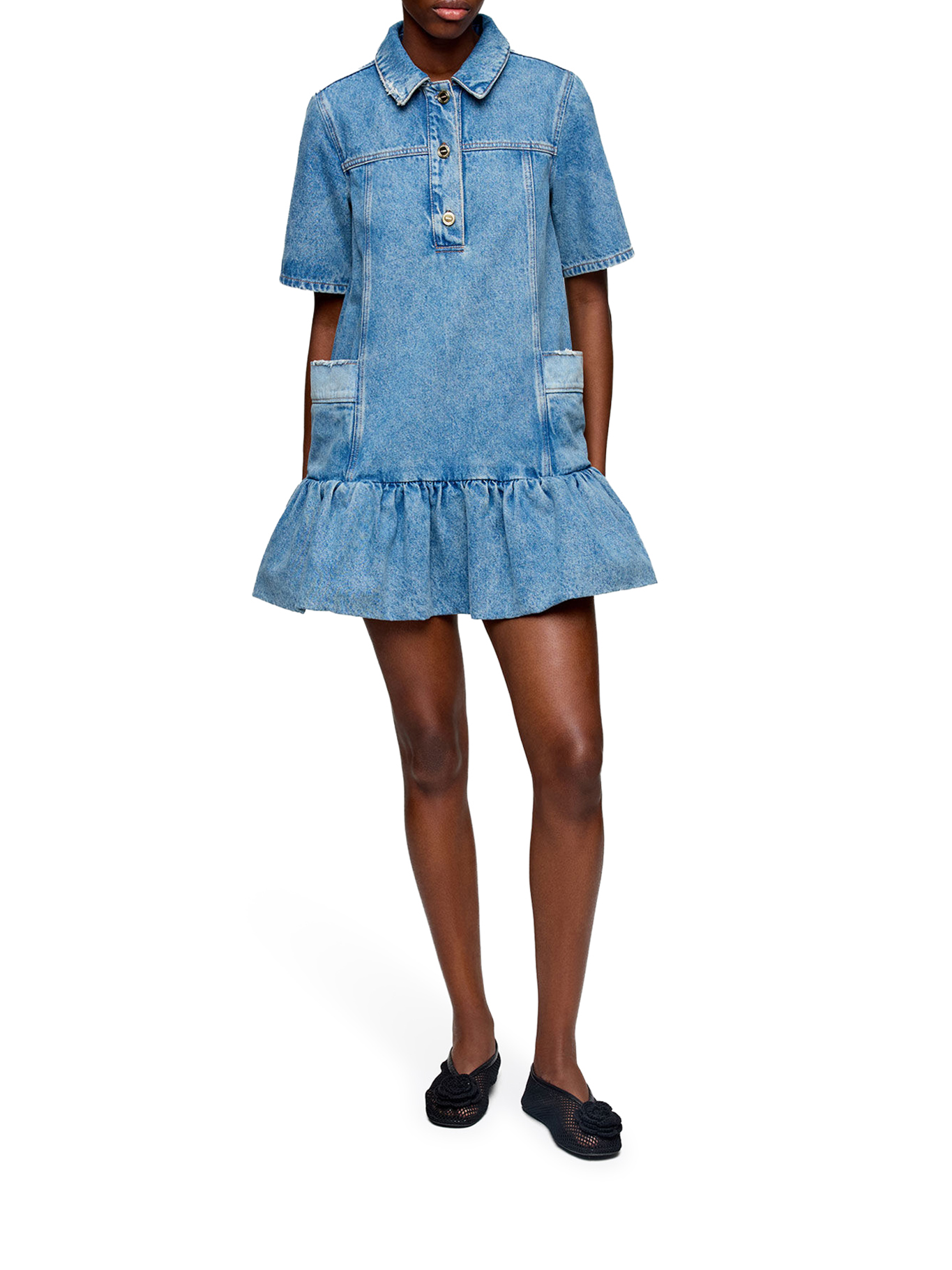 PATCHWORK DENIM DRESS A1030482567 (GANNI / ワンピース・ドレス・オールインワン ) | GANNI (ガニー)(1)