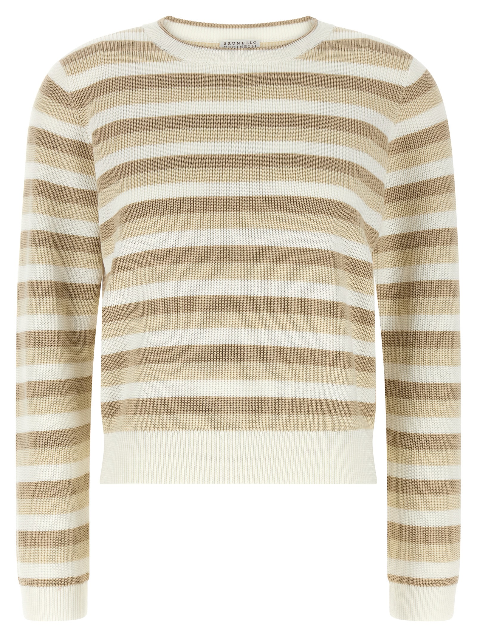 Striped cotton sweater M19271030CEI62 (Brunello Cucinelli / ニット・セーター・カーディガン ) | Brunello Cucinelli (ブルネロ・クチネリ)