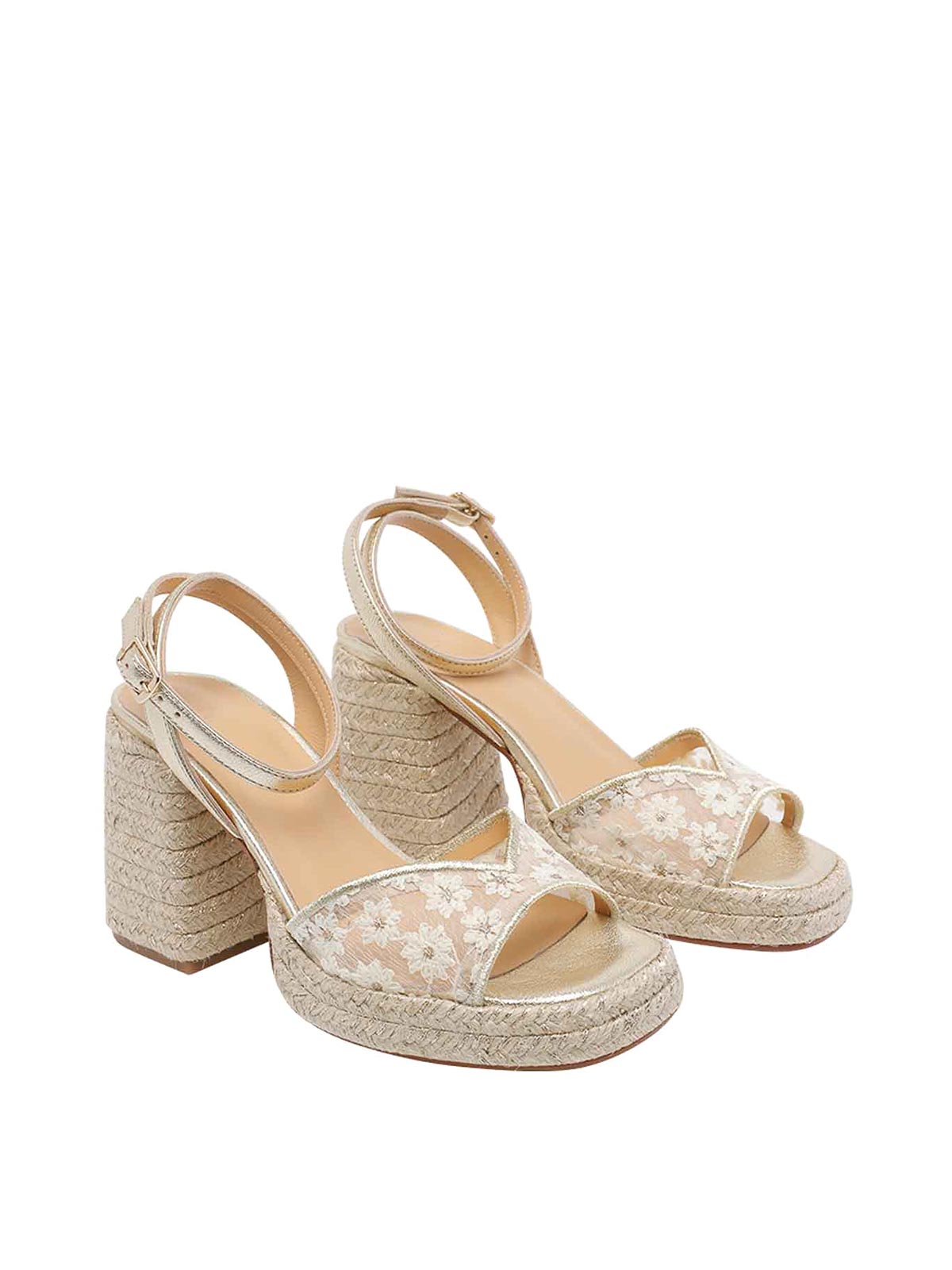 White And Gold Vals Pump Sandals 261684078 (Castañer / サンダル ) | Castañer (カスタニエール)(1)