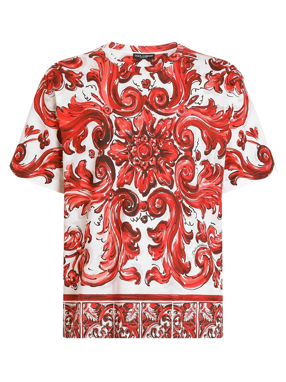 MAJOLICA-PRINT COTTON T-SHIRT G8PN9TII7KOID5DQ (Dolce & Gabbana / Tシャツ・カットソー ) | Dolce & Gabbana (ドルチェガッバーナ)