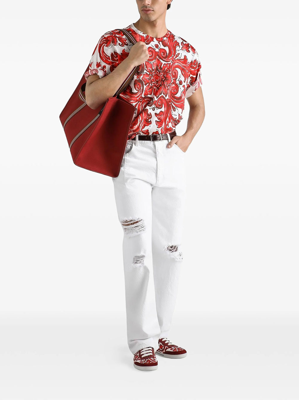 MAJOLICA-PRINT COTTON T-SHIRT G8PN9TII7KOID5DQ (Dolce & Gabbana / Tシャツ・カットソー ) | Dolce & Gabbana (ドルチェガッバーナ)(1)