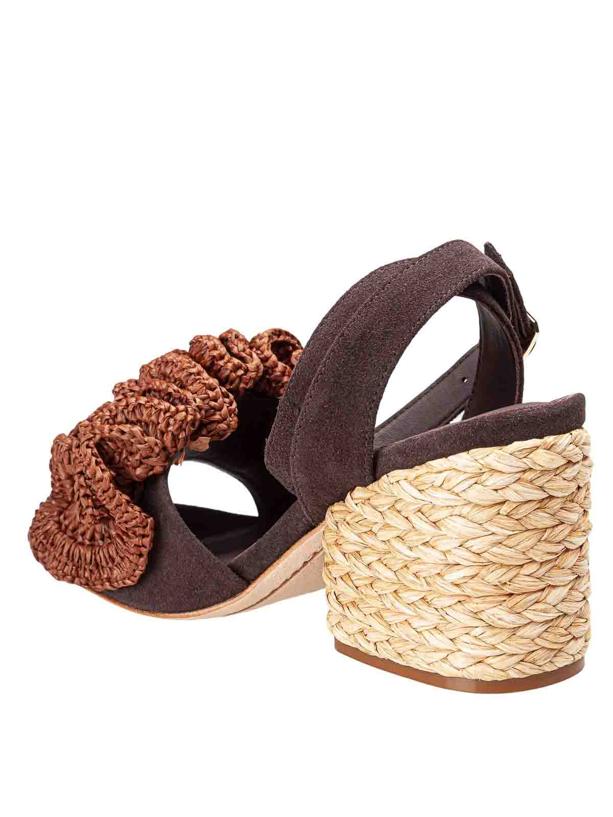 Suede sandal with raffia heel 301904TERESSA (PALOMA BARCELÓ / サンダル ) | PALOMA BARCELÓ (パロマバルセロ)(2)