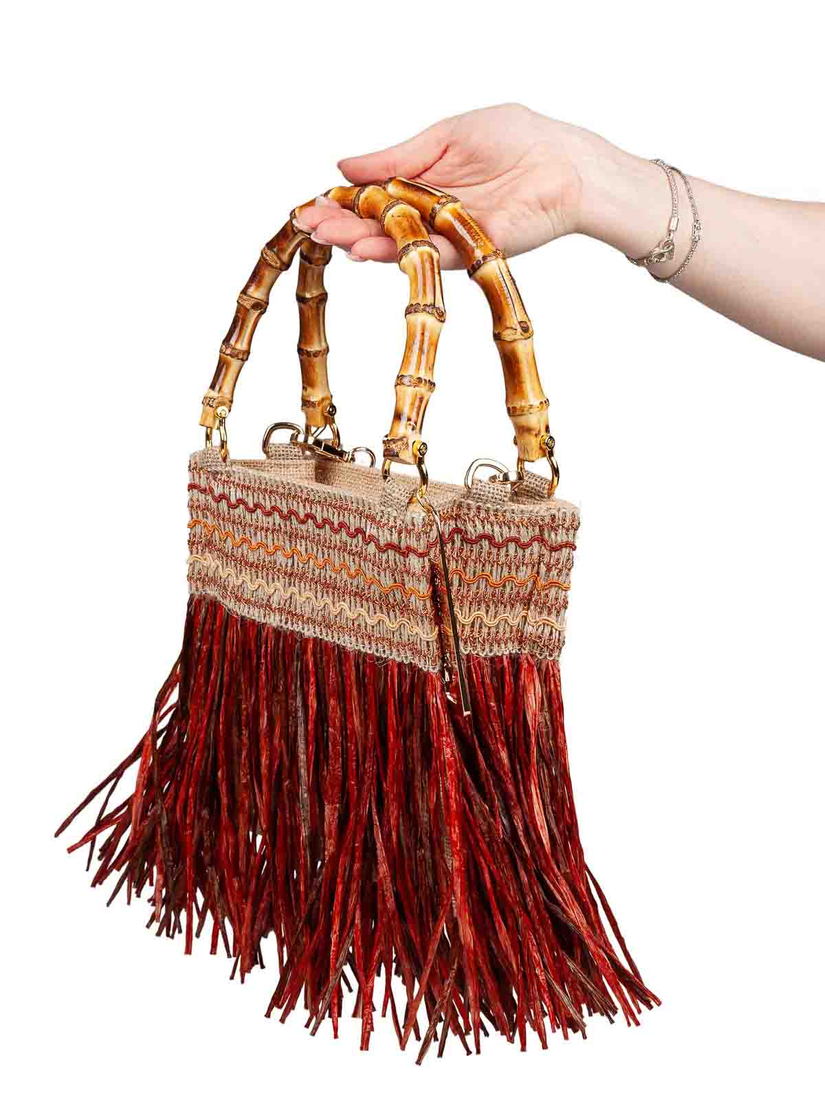 Handbag with fringes CALLASR (La MILANESA / ハンドバッグ・ショルダーバッグ ) | La MILANESA (ラミラネサ)(1)