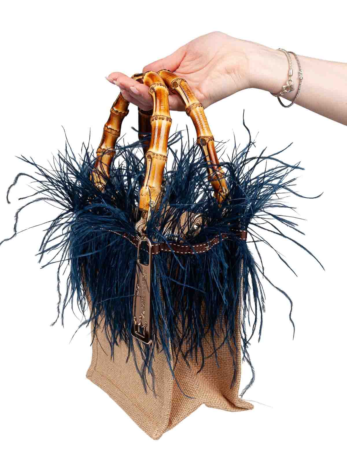 Natural jute shopper with upper edge VIOLSB (La MILANESA / ハンドバッグ・ショルダーバッグ ) | La MILANESA (ラミラネサ)(1)
