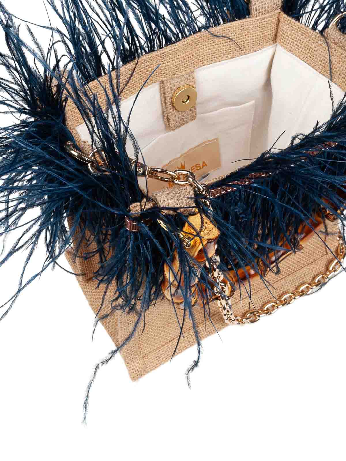 Natural jute shopper with upper edge VIOLSB (La MILANESA / ハンドバッグ・ショルダーバッグ ) | La MILANESA (ラミラネサ)(2)