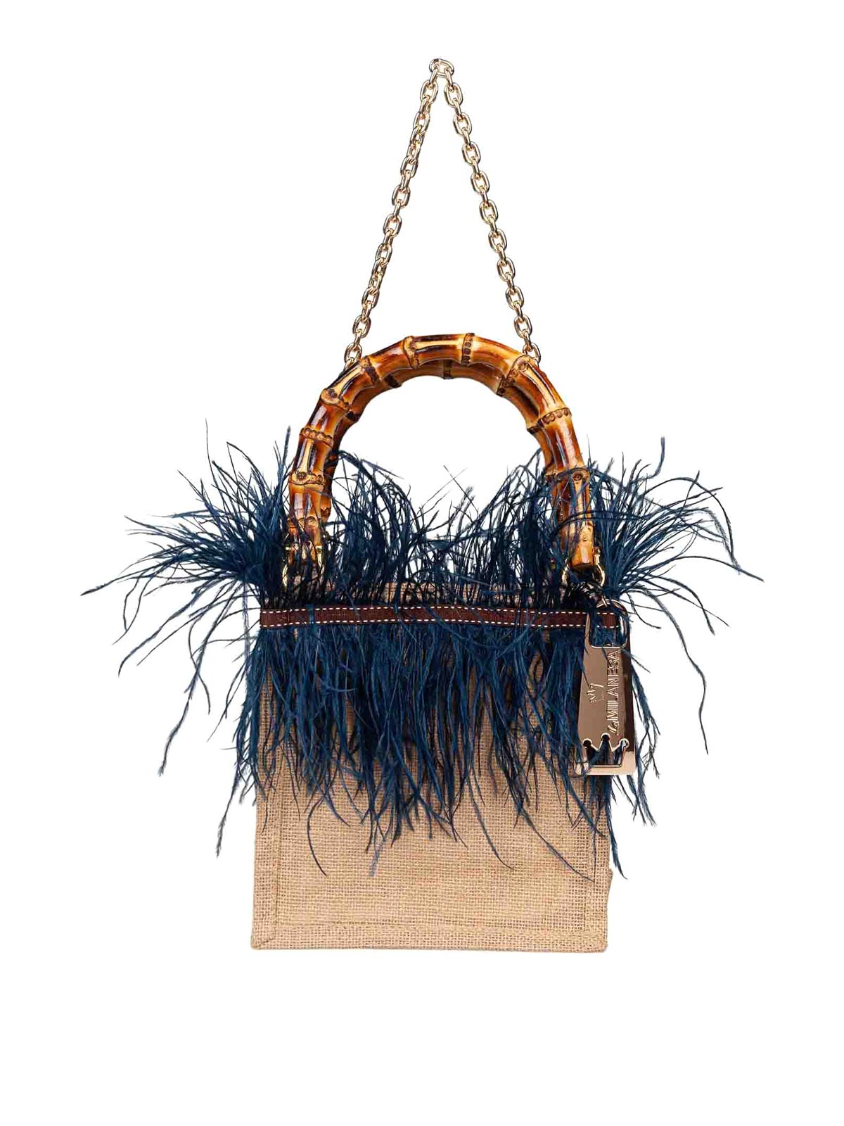 Natural jute shopper with upper edge VIOLSB (La MILANESA / ハンドバッグ・ショルダーバッグ ) | La MILANESA (ラミラネサ)(3)
