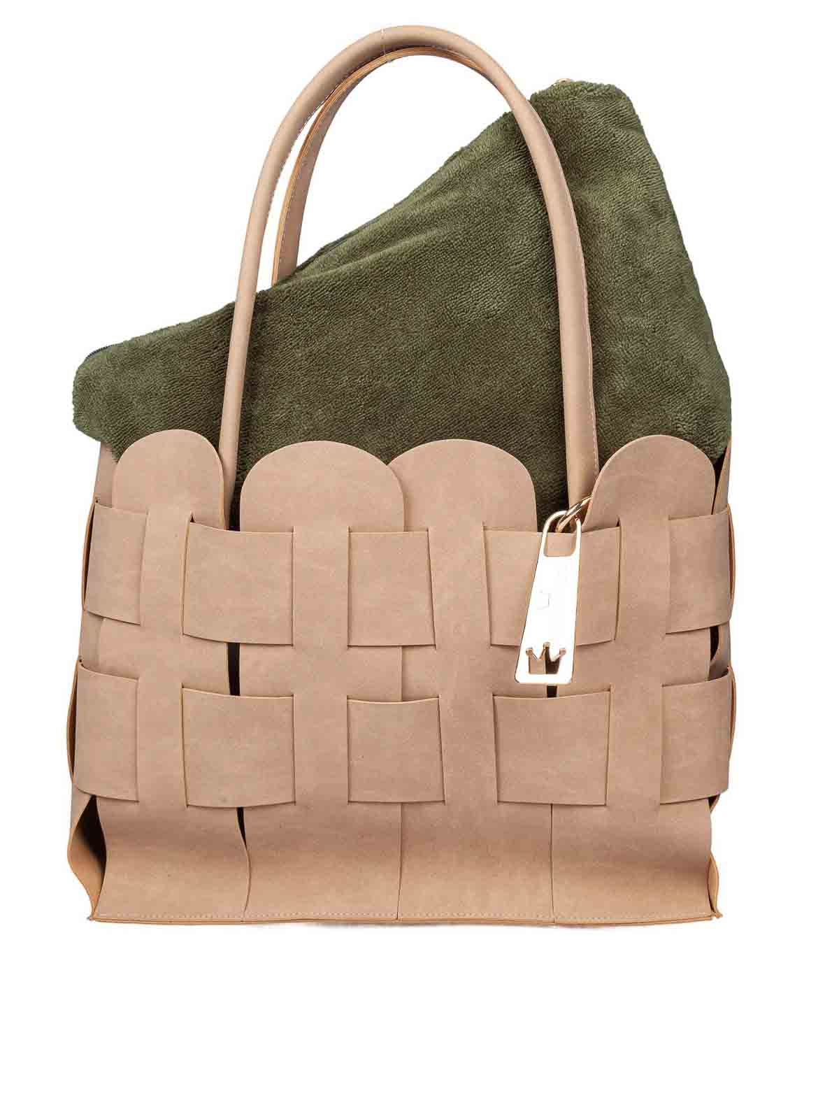 La milanesa large purple beige bag VIOLBE (La MILANESA / ハンドバッグ・ショルダーバッグ ) | La MILANESA (ラミラネサ)(2)