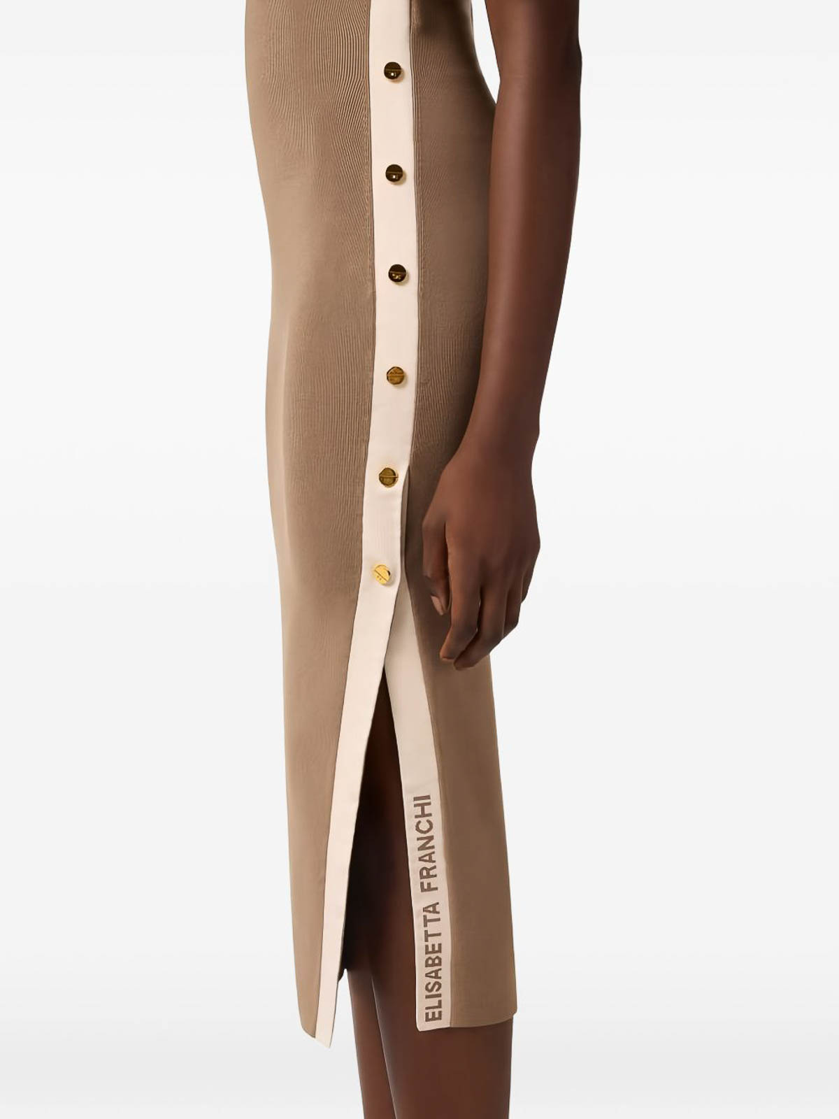 Knitted Midi Dress AM03S61E2727ARGILLABURRO (Elisabetta Franchi / ワンピース・ドレス・オールインワン ) | Elisabetta Franchi (エリザベッタ フランキ)(3)