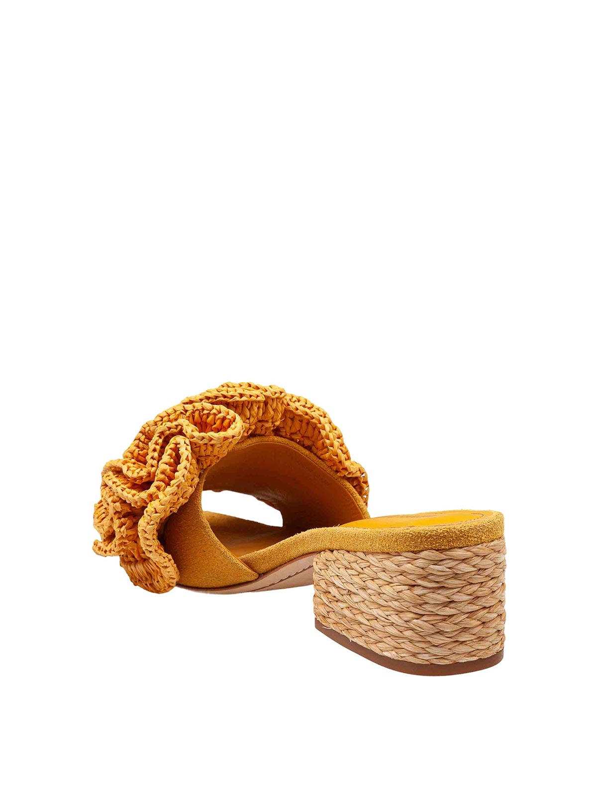 Suede mules with raffia heel 301903POLLY (PALOMA BARCELÓ / サンダル ) | PALOMA BARCELÓ (パロマバルセロ)(1)