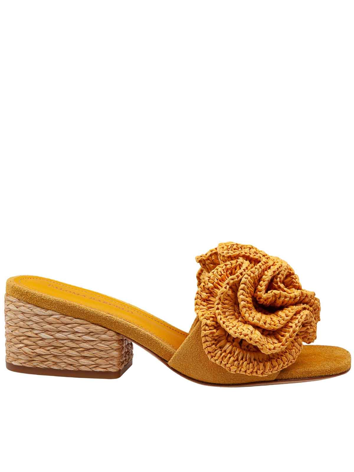 Suede mules with raffia heel 301903POLLY (PALOMA BARCELÓ / サンダル ) | PALOMA BARCELÓ (パロマバルセロ)(2)