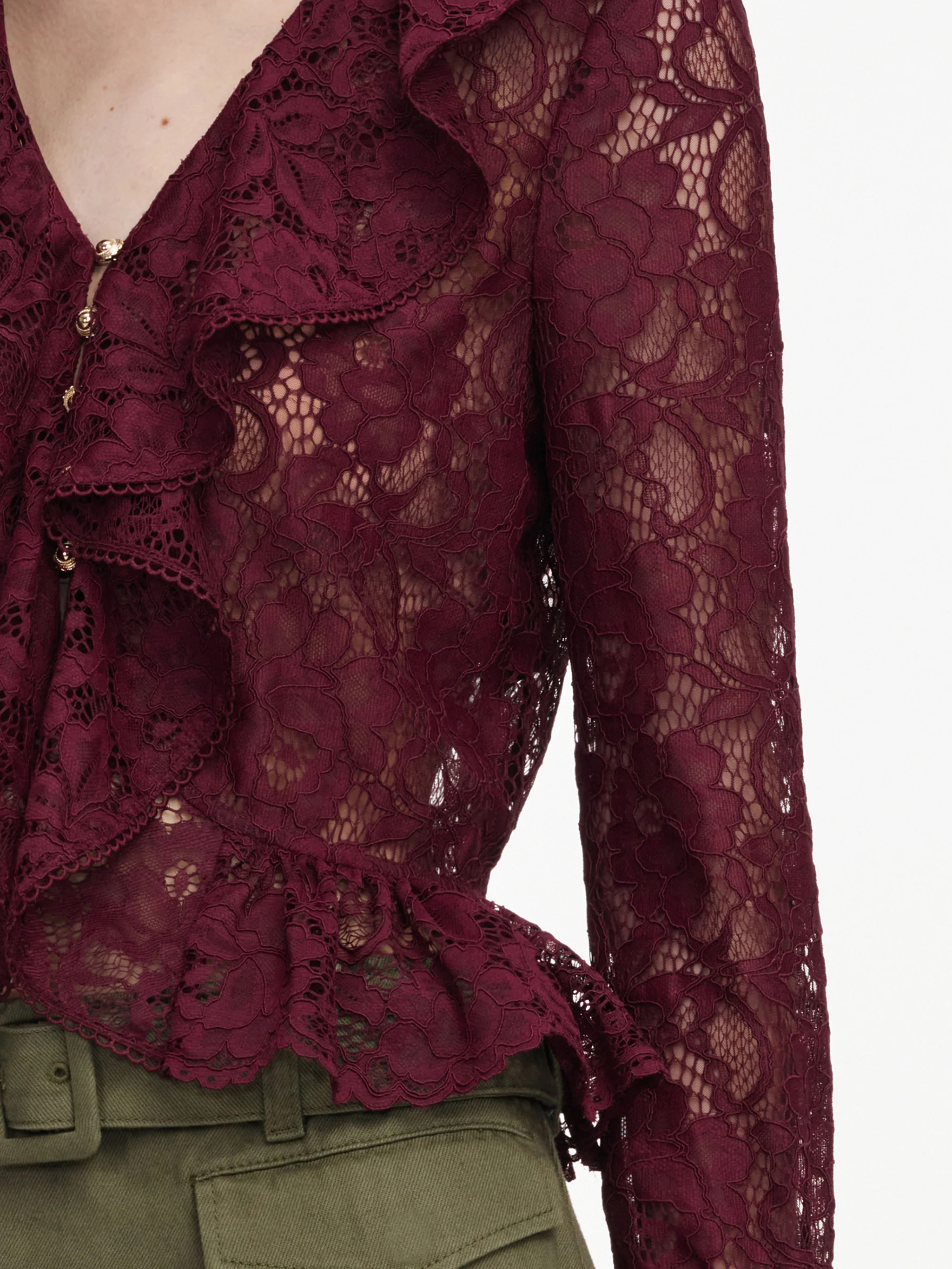 SELF PORTRAIT Shirts PF26102TBUBURGUNDY (self-portrait / シャツ・ブラウス ) | self-portrait (セルフ・ポートレイト)(4)