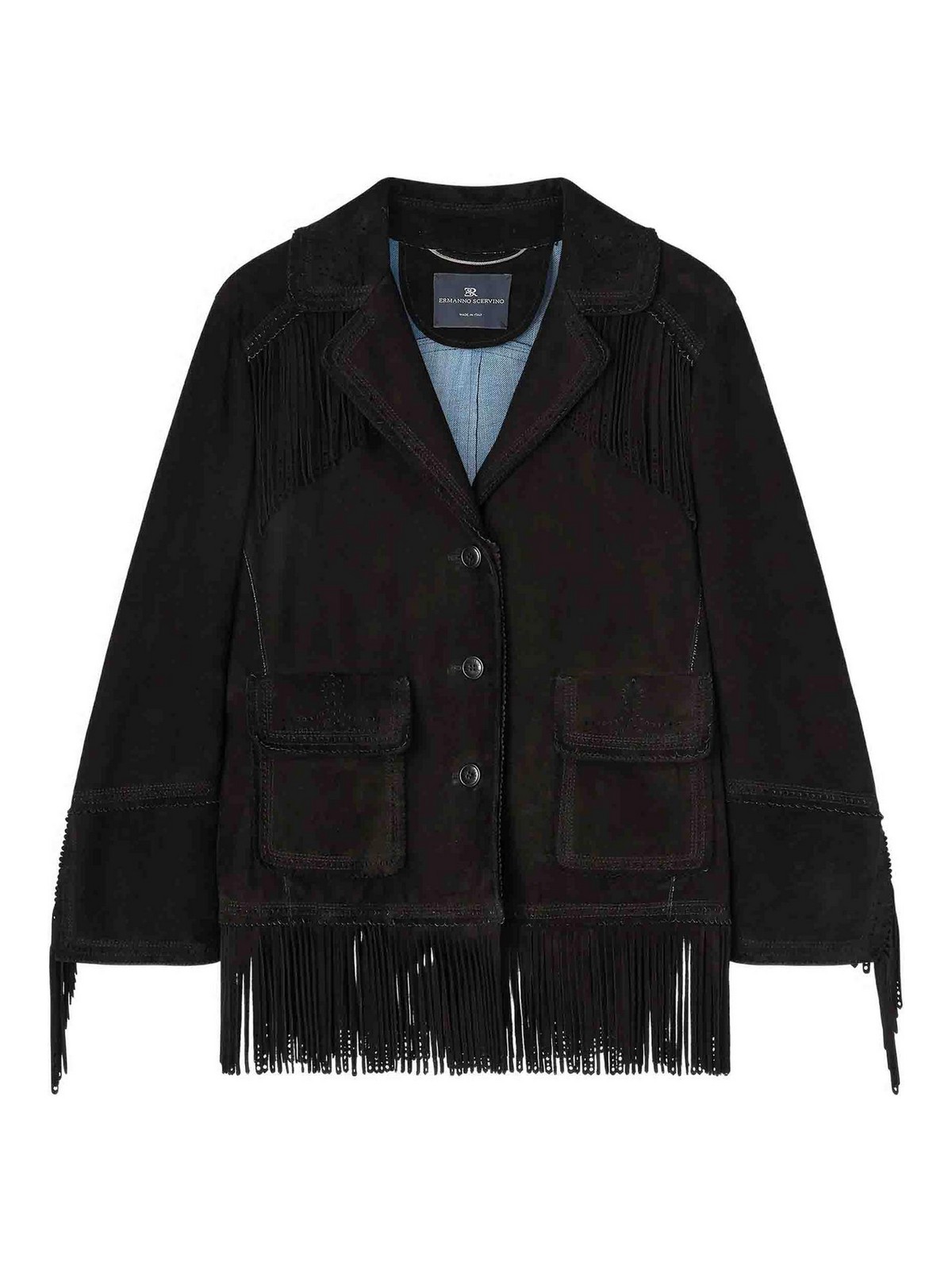 Single-breasted coat D480D324IFQ95708 (ERMANNO SCERVINO / レザー&ファージャケット・コート ) | ERMANNO SCERVINO (エルマンノ シェルヴィーノ)