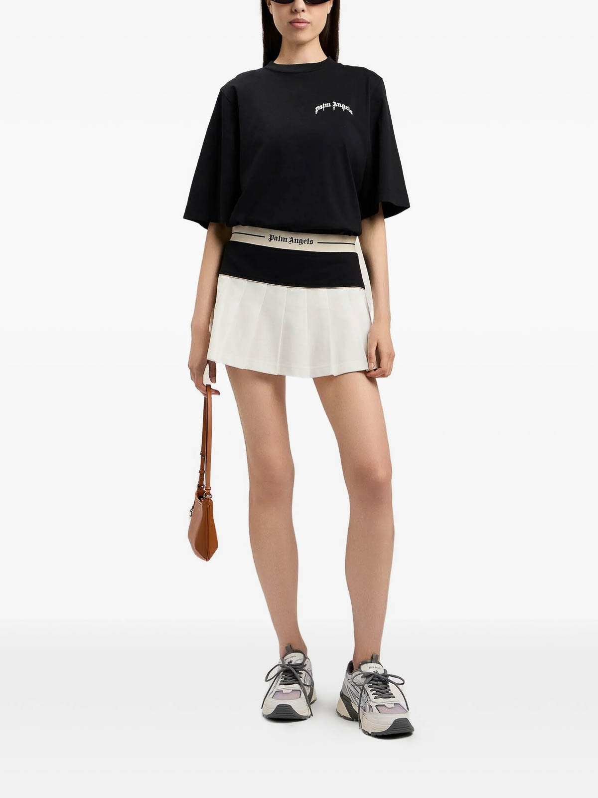 Mini Curved Logo Boxy Tee PWAA079S26JER0031003 (Palm Angels / Tシャツ・カットソー ) | Palm Angels (パームエンジェルス)(1)