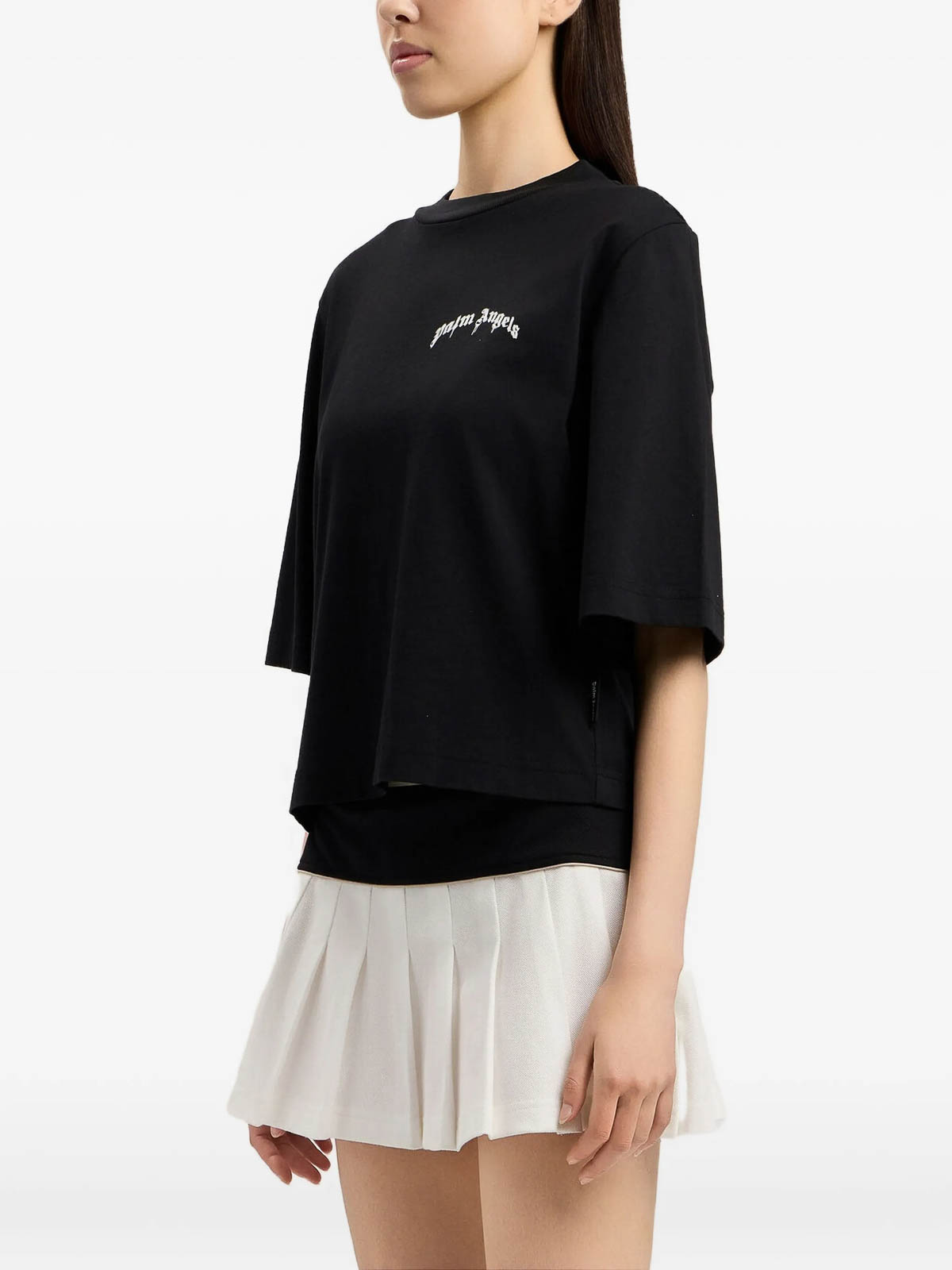 Mini Curved Logo Boxy Tee PWAA079S26JER0031003 (Palm Angels / Tシャツ・カットソー ) | Palm Angels (パームエンジェルス)(3)
