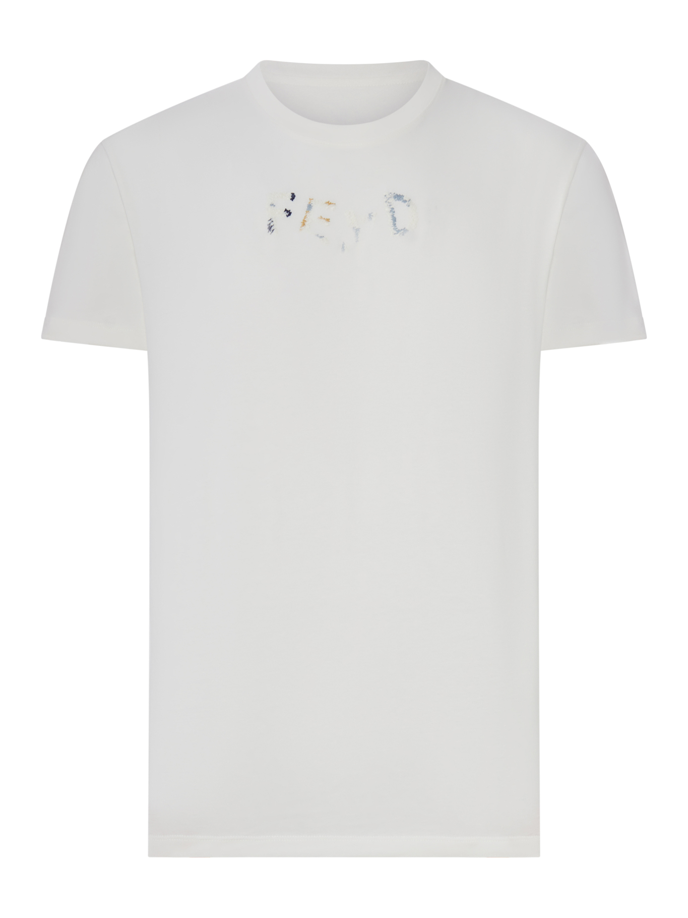 WHITE COTTON T-SHIRT WITH FRONT LOGO FY1319AUOBF0H0G (FENDI / Tシャツ・カットソー ) | FENDI (フェンディ)