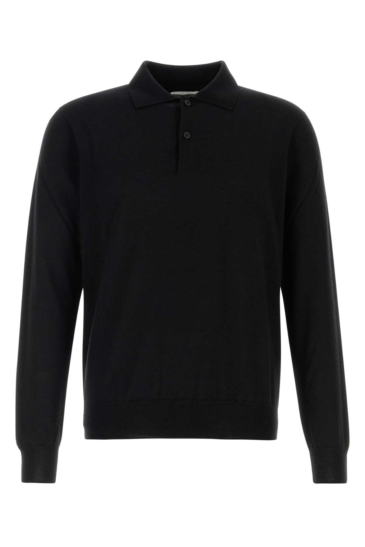 Black cashmere Selio polo shirt 1439Y995BLK (The Row / ニット・セーター・カーディガン ) | The Row (ザ・ロウ)