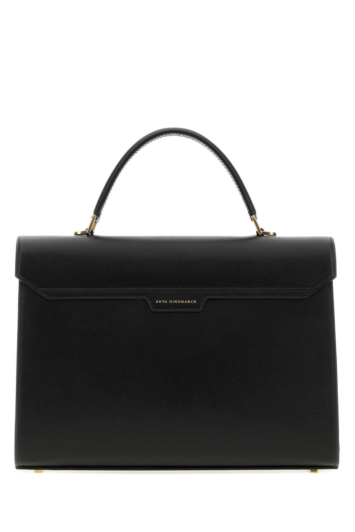 Black leather Mortimer handbag 5050925199421BLACK (ANYA HINDMARCH / ハンドバッグ・ショルダーバッグ ) | ANYA HINDMARCH (アニヤ・ハインドマーチ)(2)