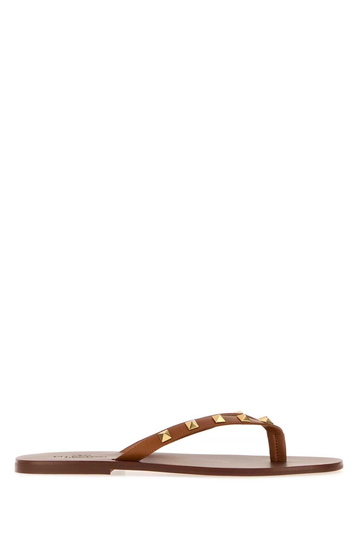 Brown leather Rockstud thong slippers 9Y2S0O16UISQSN (Valentino Garavani / サンダル ) | Valentino Garavani (ヴァレンティノ)
