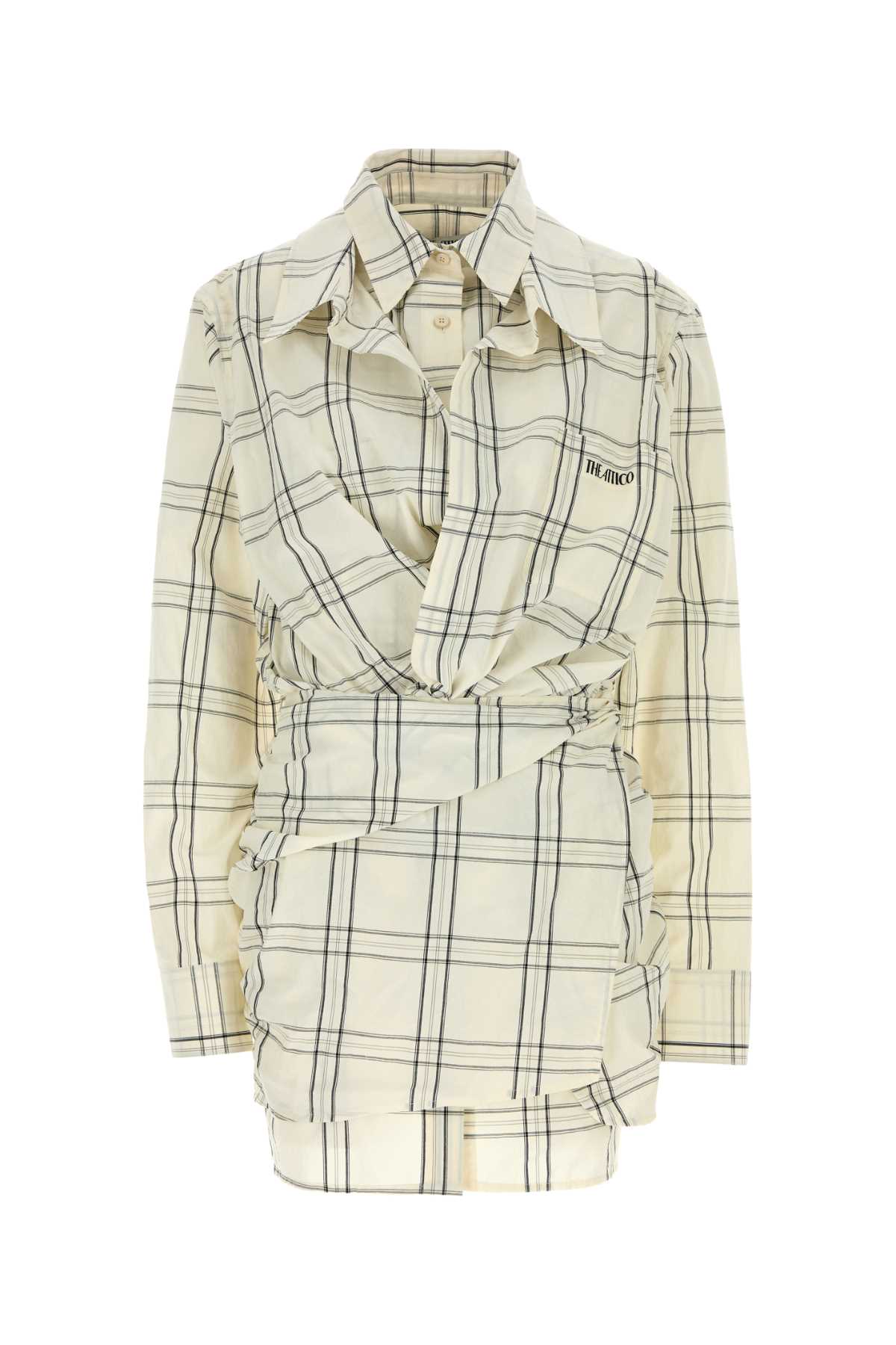 Embroidered cotton mini shirt dress 260WCA00458CCC125AA020 (THE ATTICO / ワンピース・ドレス・オールインワン ) | THE ATTICO (ジ・アティコ)
