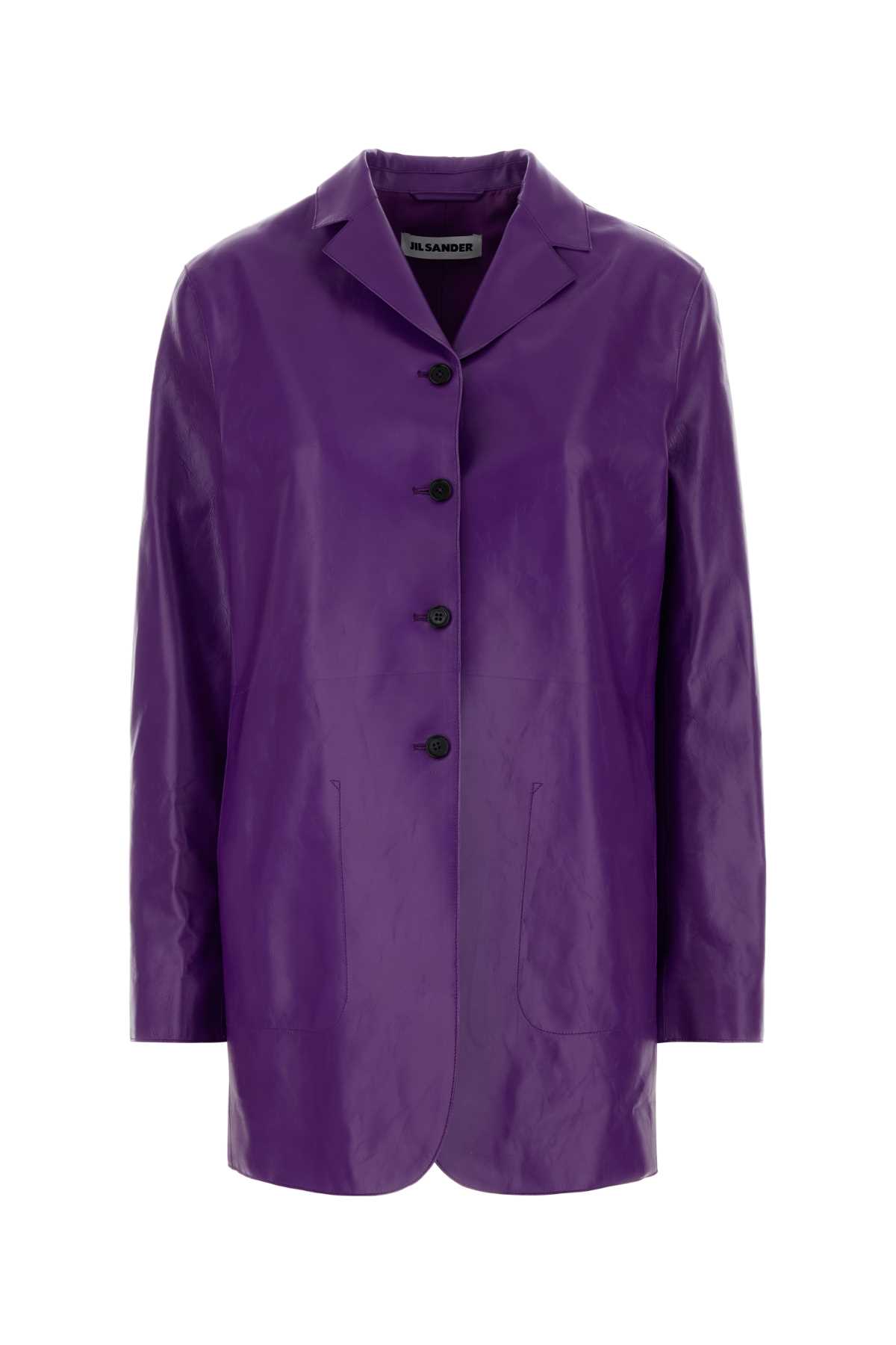 Purple leather jacket J03BN0209J07231540 (Jil Sander / レザー&ファージャケット・コート ) | Jil Sander (ジルサンダー)
