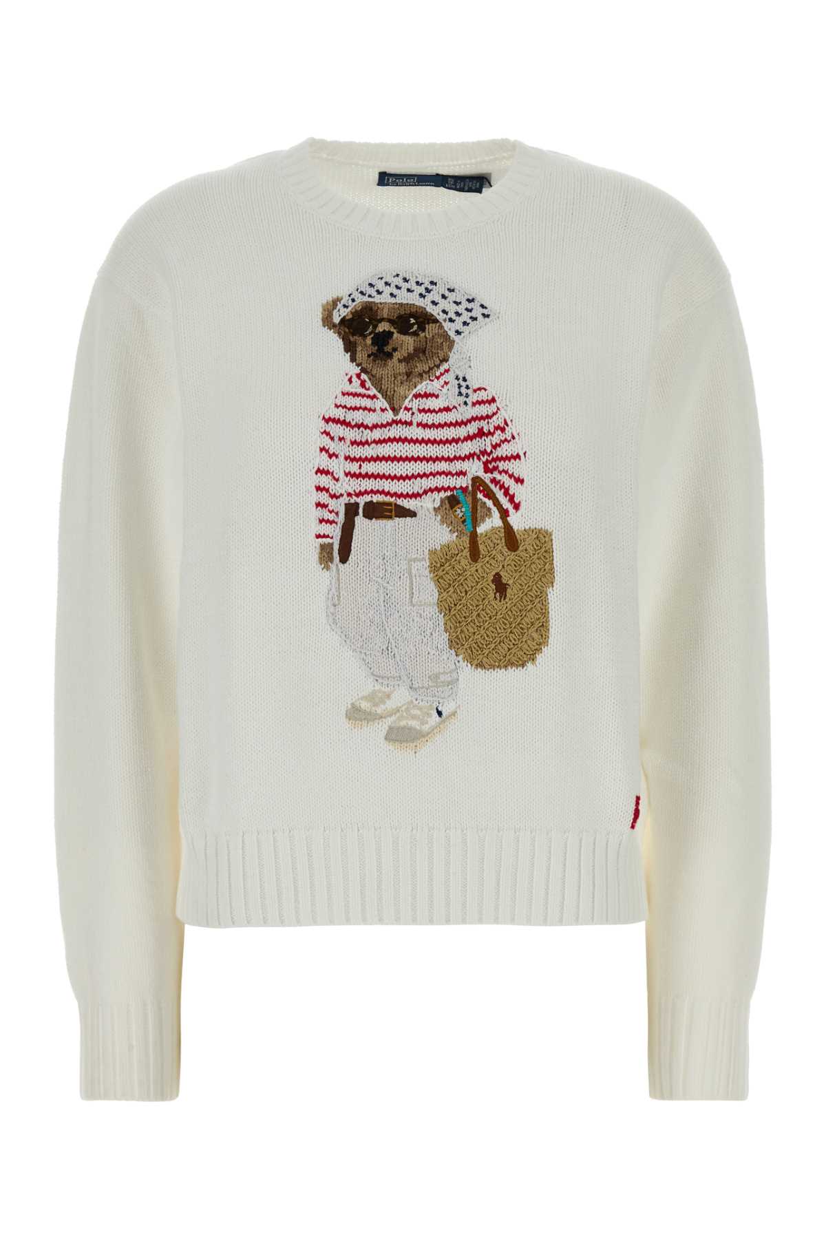 White cotton sweater 211A12723001 (Polo Ralph Lauren / ニット・セーター・カーディガン ) | Polo Ralph Lauren (ポロ ラルフ ローレン)