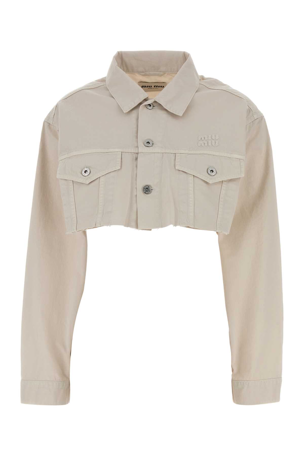 Ivory denim shirt GWB314SOOO197VF0009 (MIU MIU / カジュアルジャケット ) | MIU MIU (ミュウミュウ)