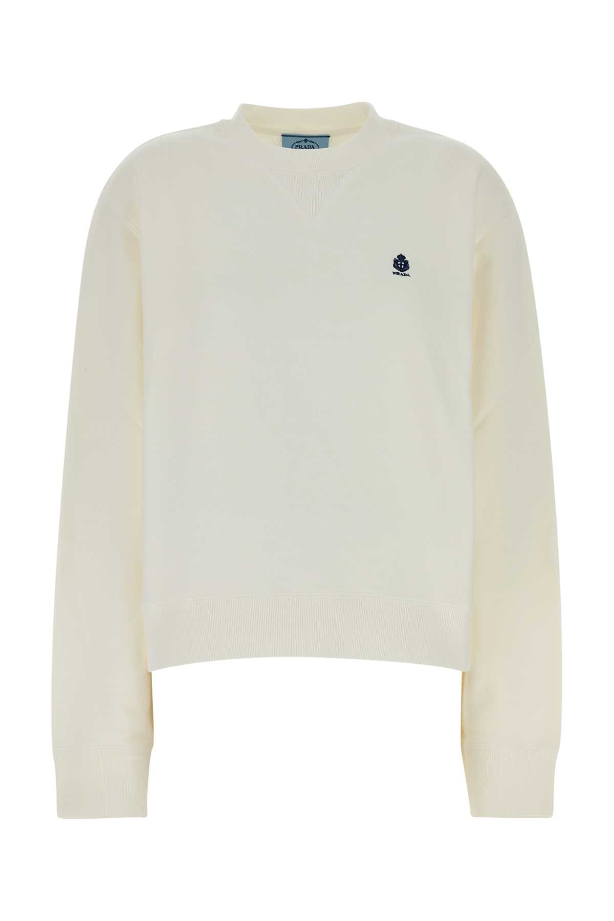 White cotton sweatshirt 134730SOOO19YOF0009 (Prada / スウェット・フーディー ) | Prada (プラダ)