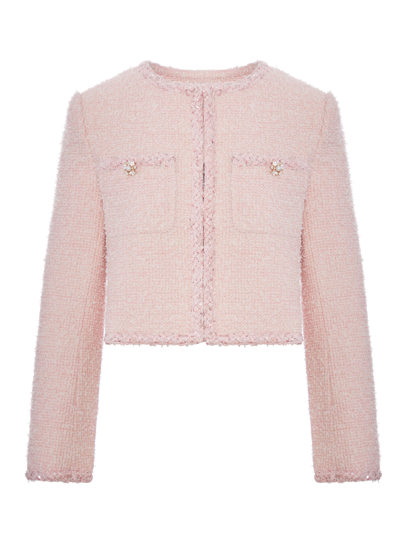 CROPPED BOUCLE JACKET PF26112JPPINK (self-portrait / ブレザー・ジャケット ) | self-portrait (セルフ・ポートレイト)