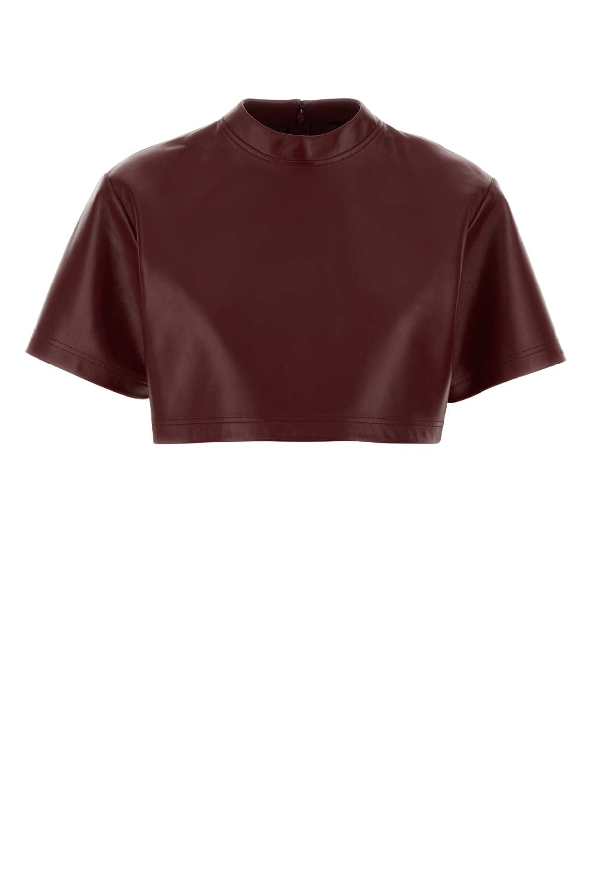 Burgundy leather crop-top 871787TUS176500 (Balenciaga / シャツ・ブラウス ) | Balenciaga (バレンシアガ)