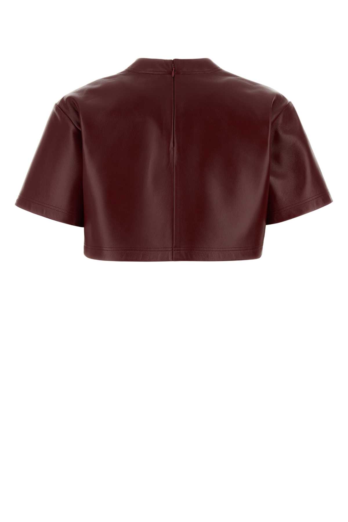 Burgundy leather crop-top 871787TUS176500 (Balenciaga / シャツ・ブラウス ) | Balenciaga (バレンシアガ)(1)