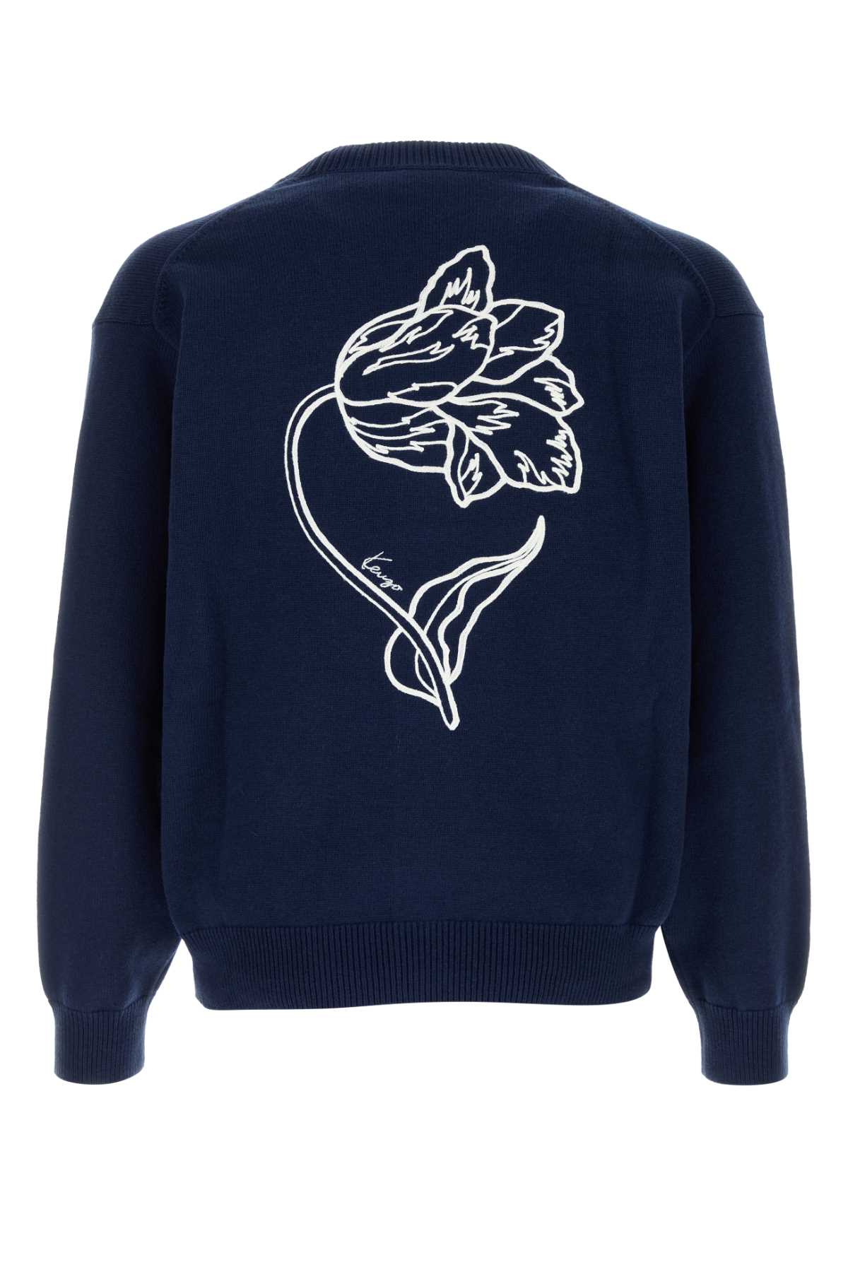 Navy blue wool blend cardigan FG65CA8163EA79 (KENZO / ニット・セーター・カーディガン ) | KENZO (ケンゾー)(1)
