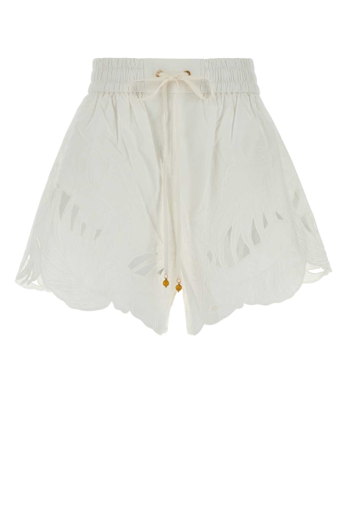 White poplin Mahon shorts 9049ASS263IVO (ZIMMERMANN / ショートパンツ ) | ZIMMERMANN (ジマーマン)